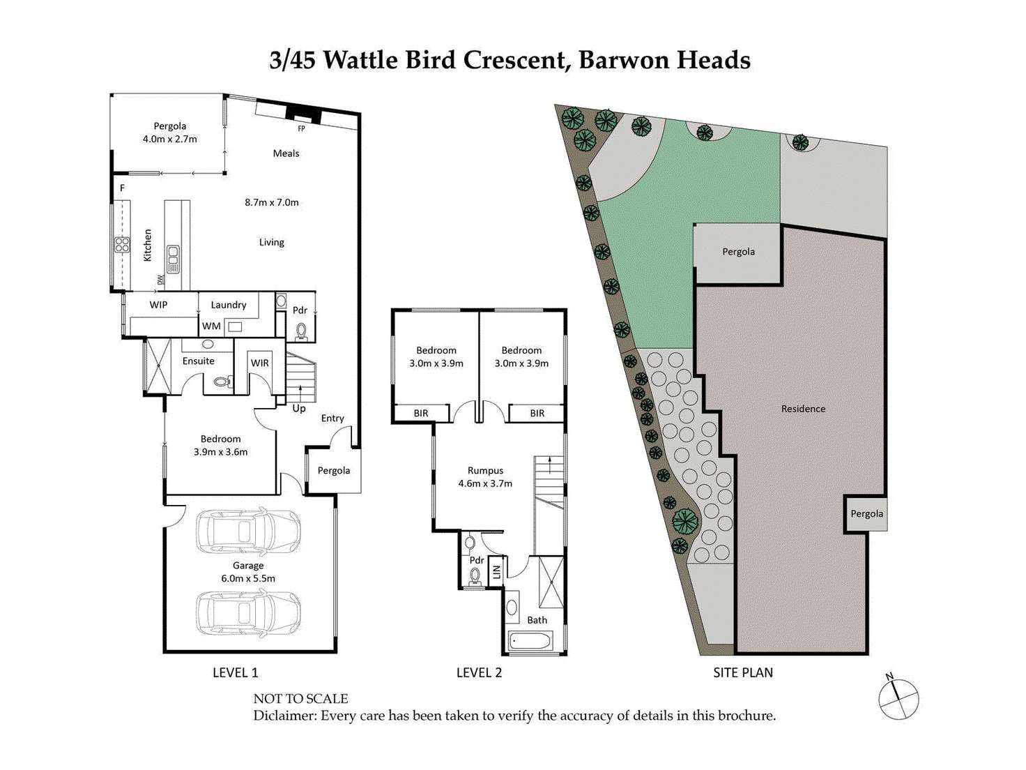Floorplan of Homely townhouse listing, 1 & 2/45 Wattle Bird Crescent, Barwon Heads VIC 3227