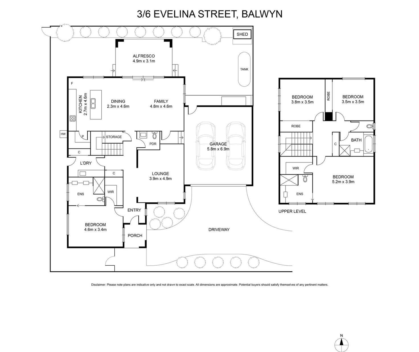 Floorplan of Homely townhouse listing, 3/6 Evelina Street, Balwyn VIC 3103