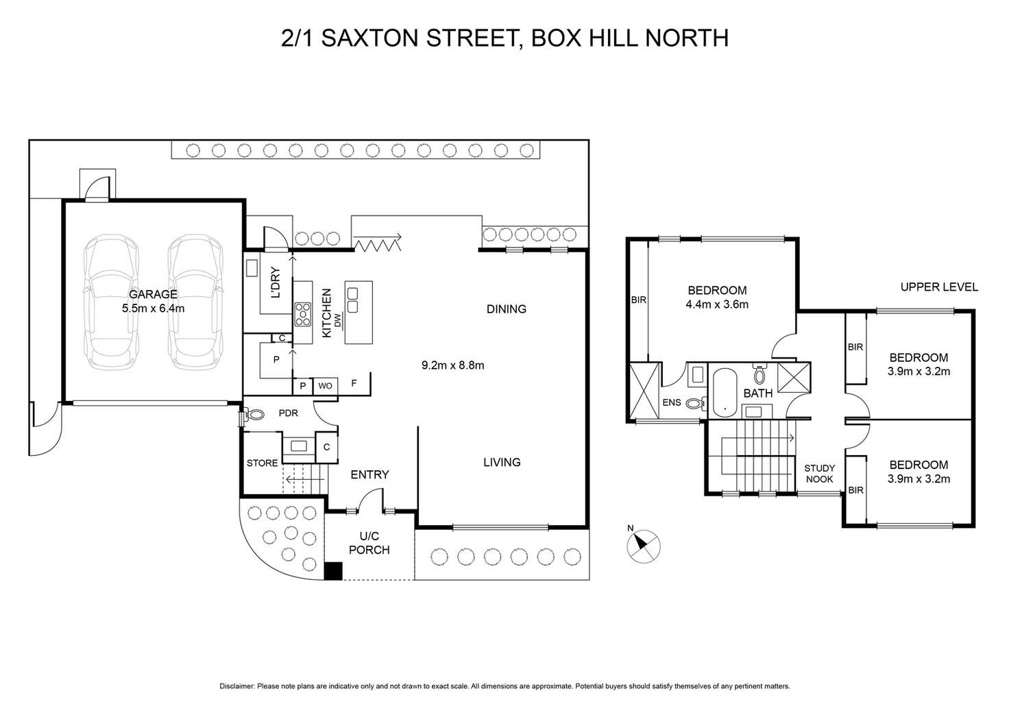 Floorplan of Homely townhouse listing, 2/1 Saxton Street, Box Hill North VIC 3129