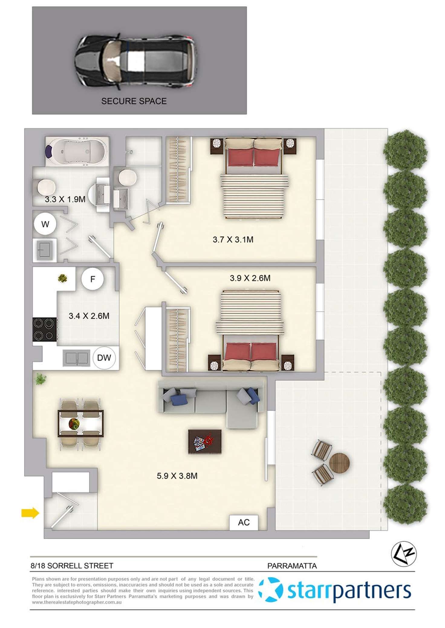 Floorplan of Homely apartment listing, 8/18 Sorrell Street, Parramatta NSW 2150