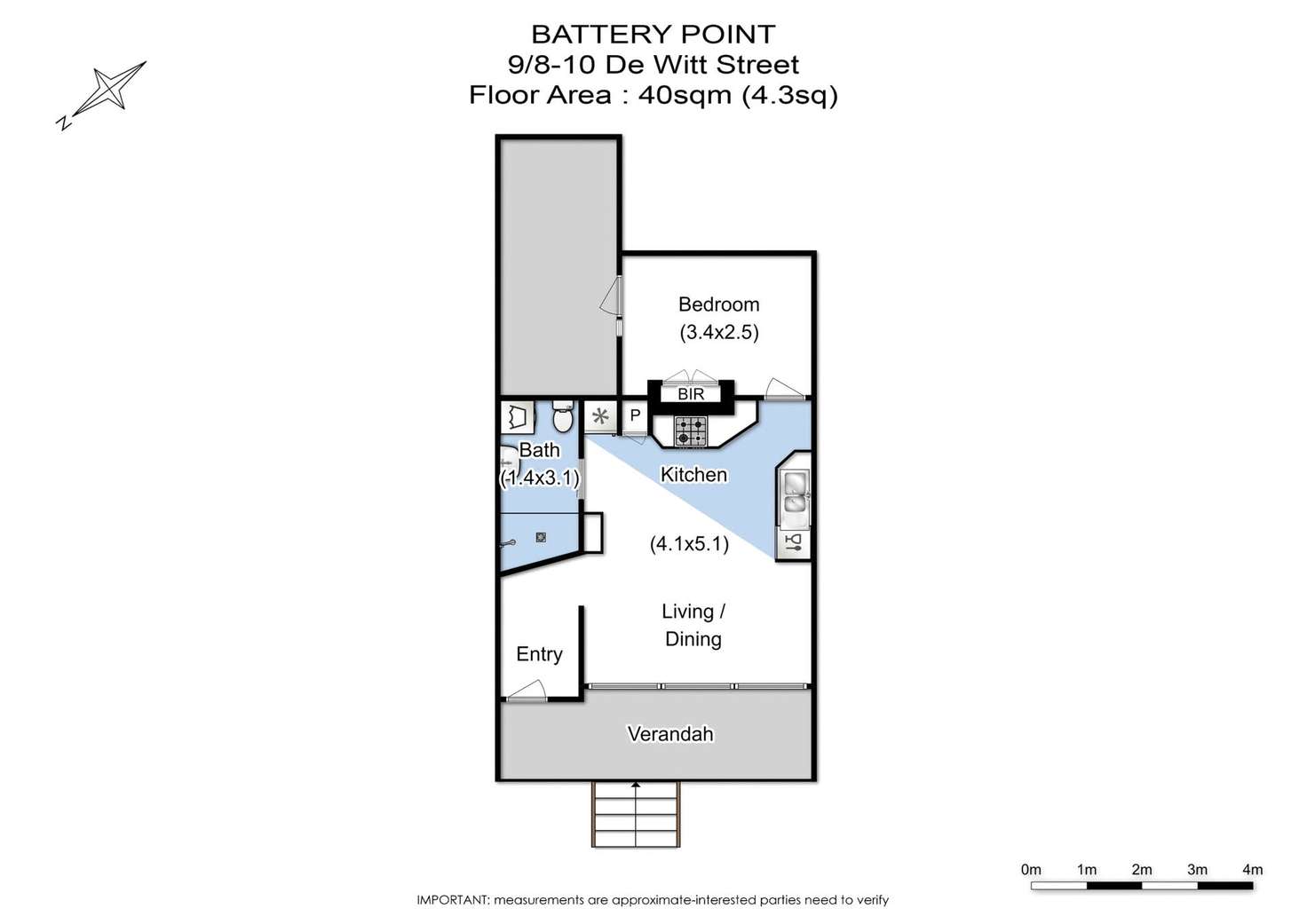 Floorplan of Homely apartment listing, 1/10 De Witt Street, Battery Point TAS 7004