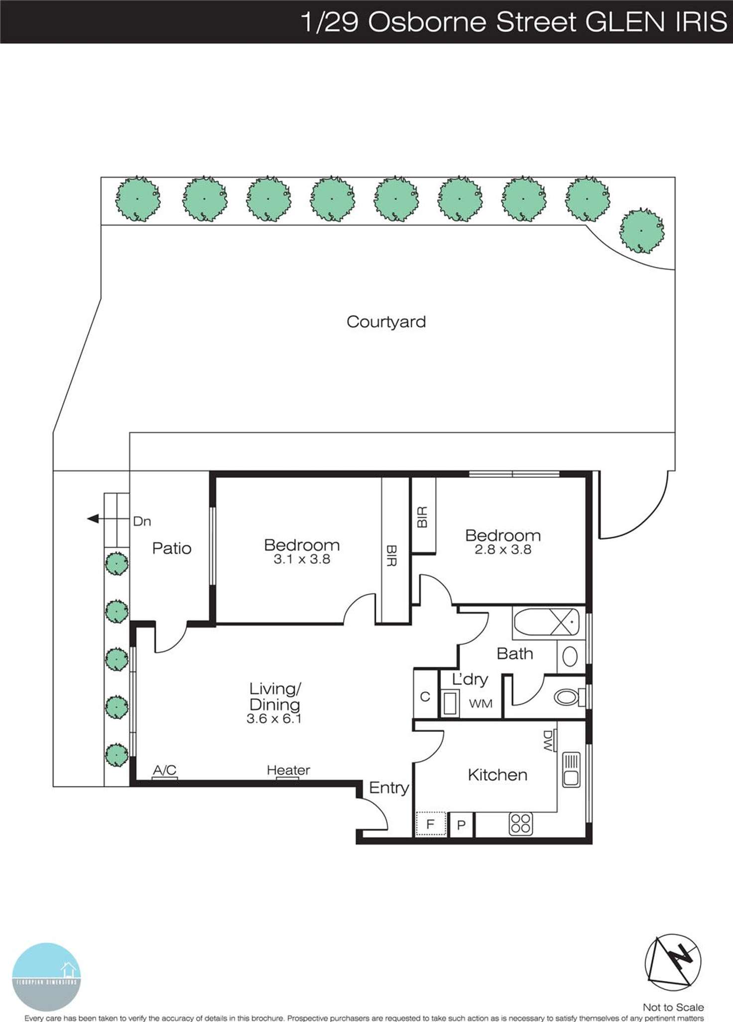 Floorplan of Homely apartment listing, 1/29 Osborne Avenue, Glen Iris VIC 3146