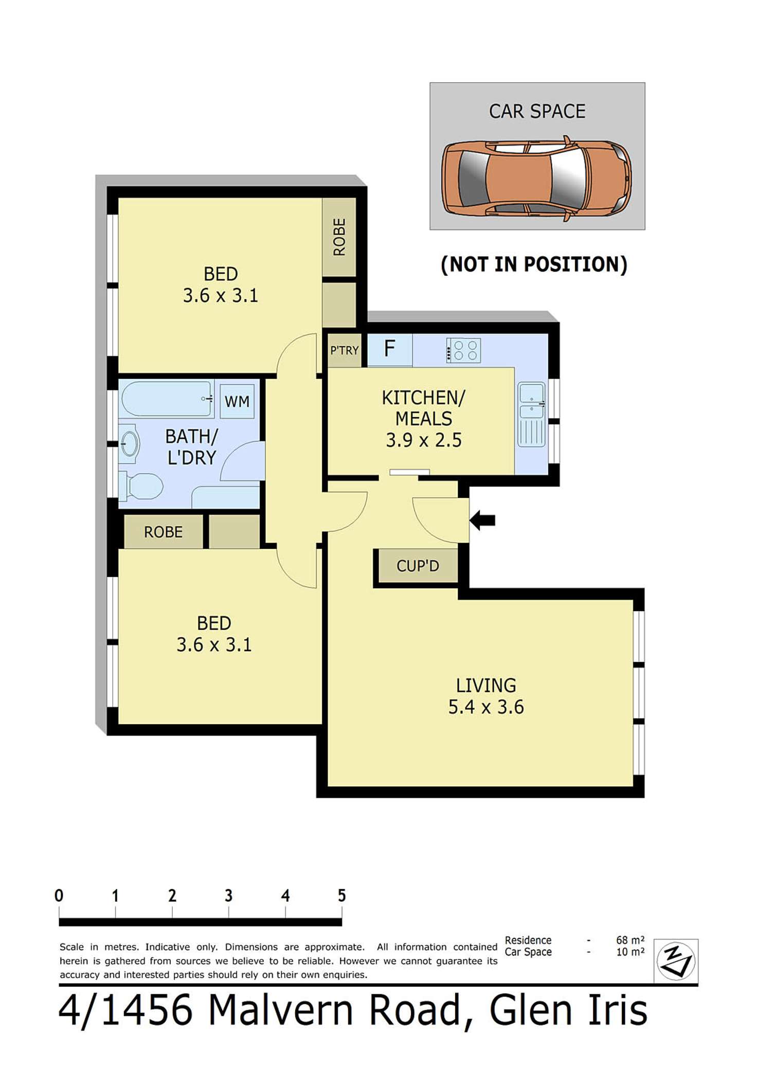 Floorplan of Homely unit listing, 4/1456 Malvern Road, Glen Iris VIC 3146