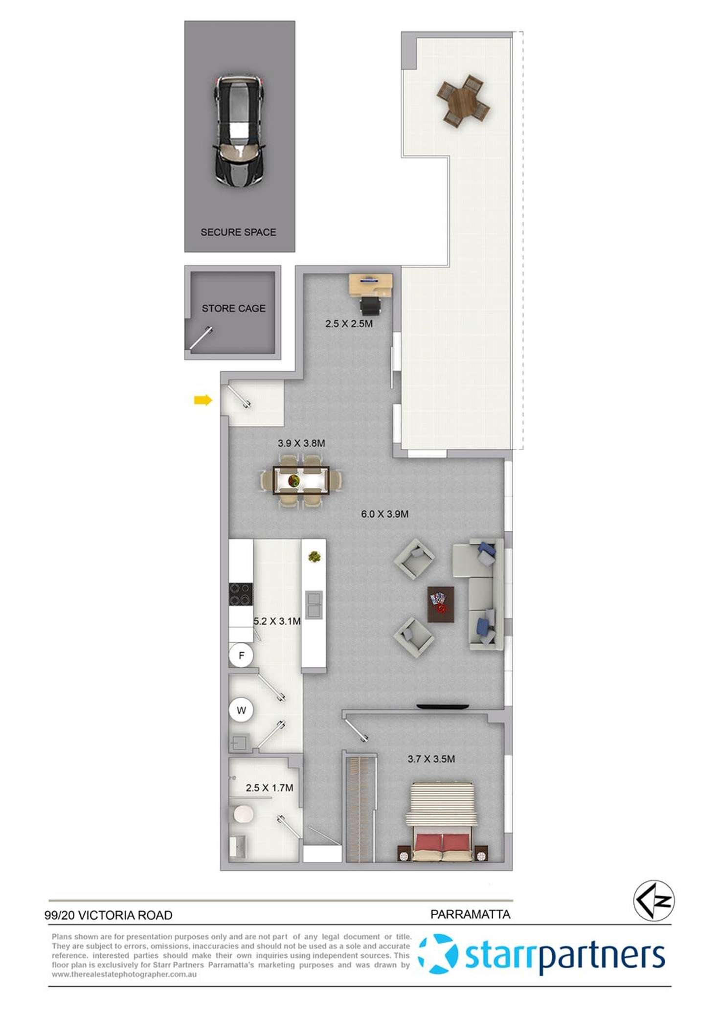 Floorplan of Homely apartment listing, 99/20 Victoria Road, Parramatta NSW 2150