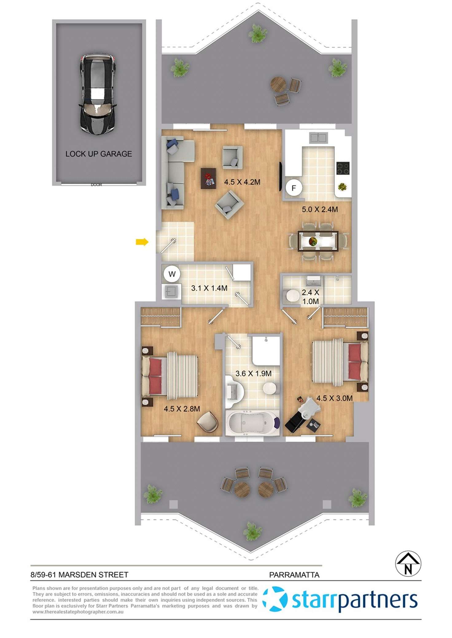 Floorplan of Homely apartment listing, 8/59-61 Marsden Street, Parramatta NSW 2150