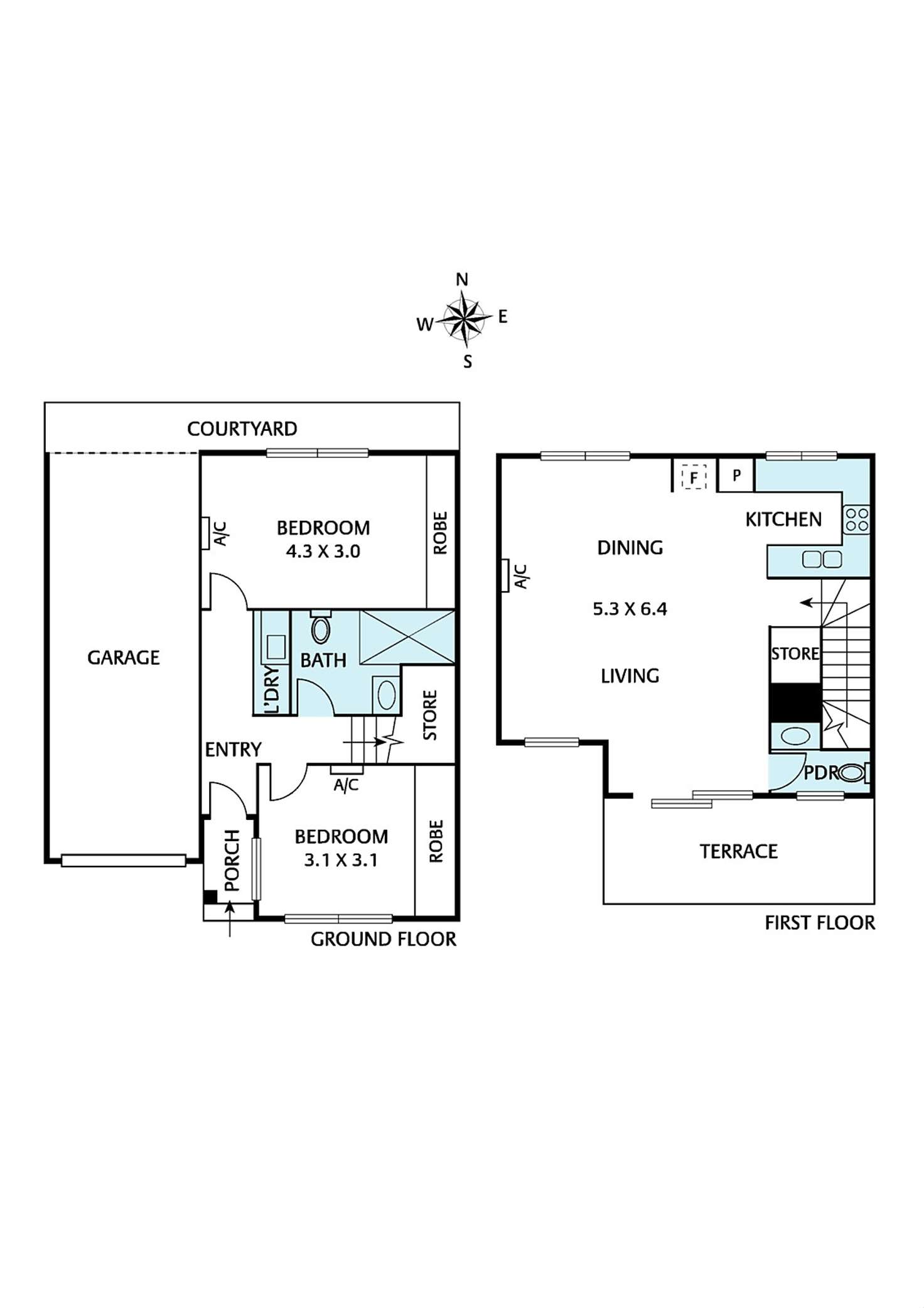 Floorplan of Homely townhouse listing, 2/40 Linsey Street, Coburg VIC 3058