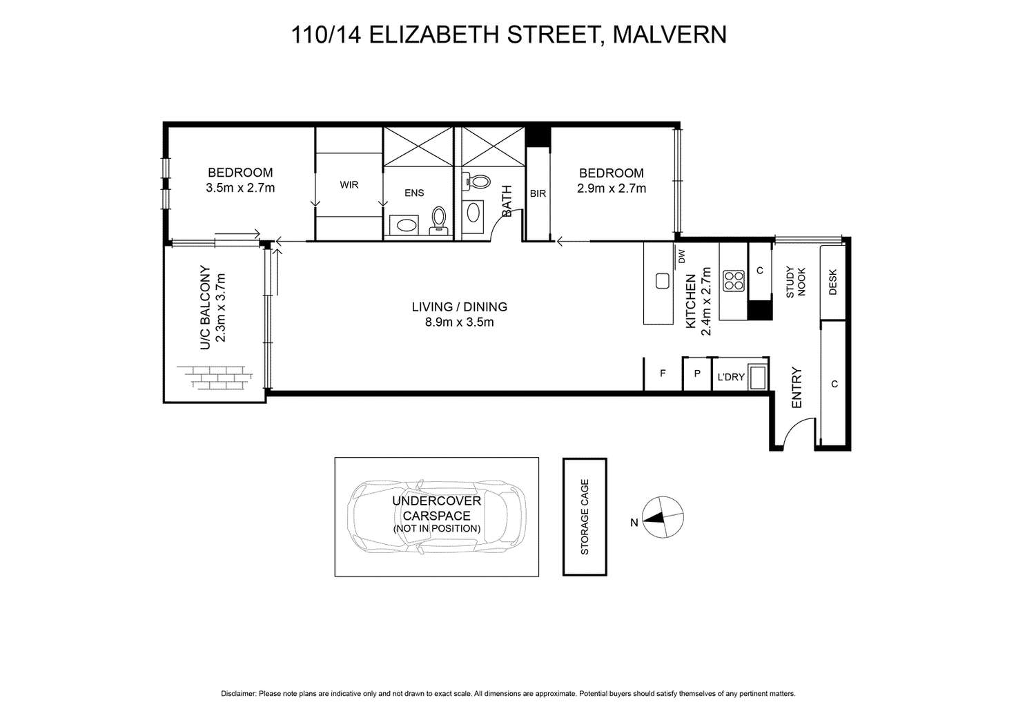 Floorplan of Homely apartment listing, 110/14 Elizabeth Street, Malvern VIC 3144