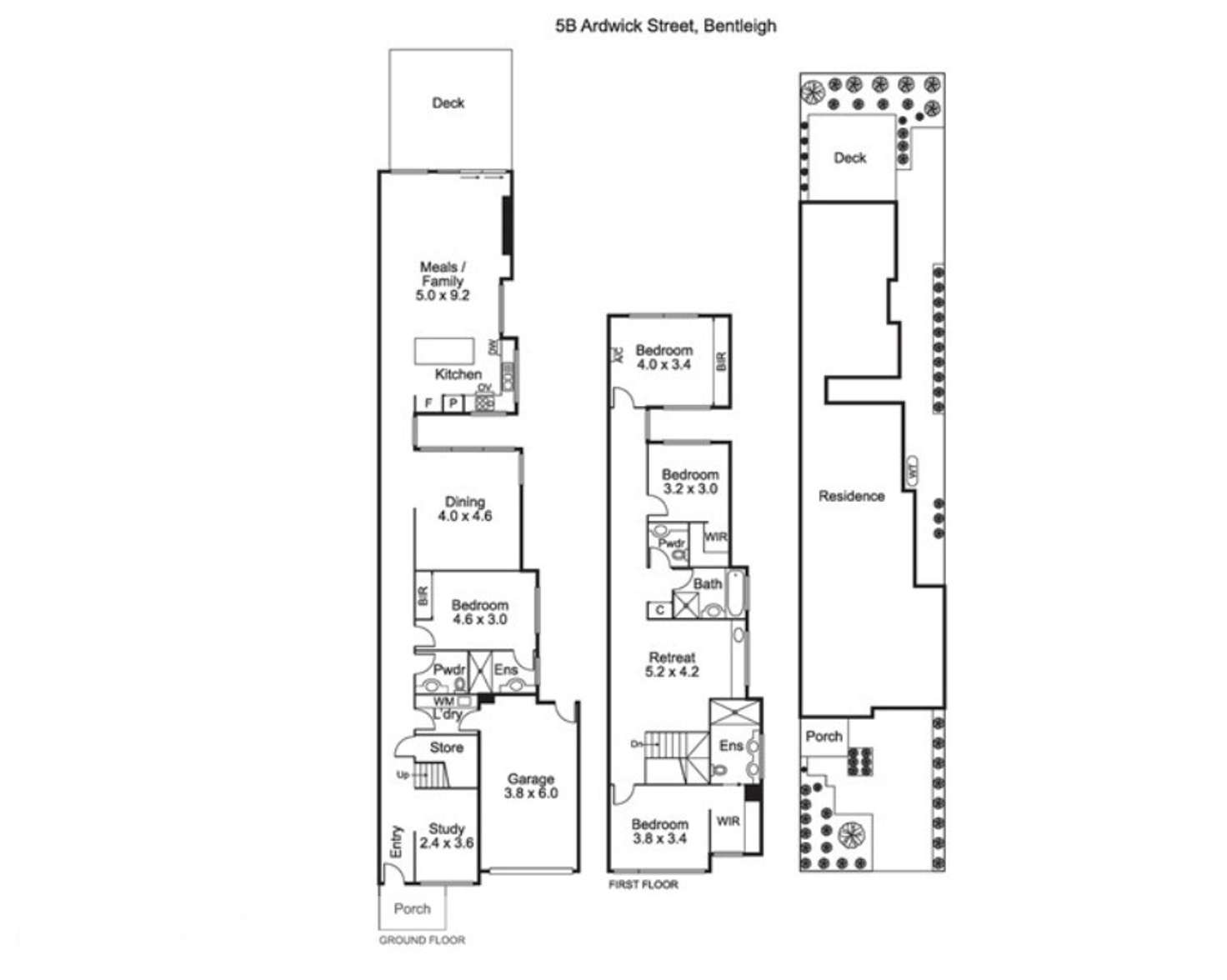 Floorplan of Homely townhouse listing, 5B. Ardwick  Street, Bentleigh VIC 3204