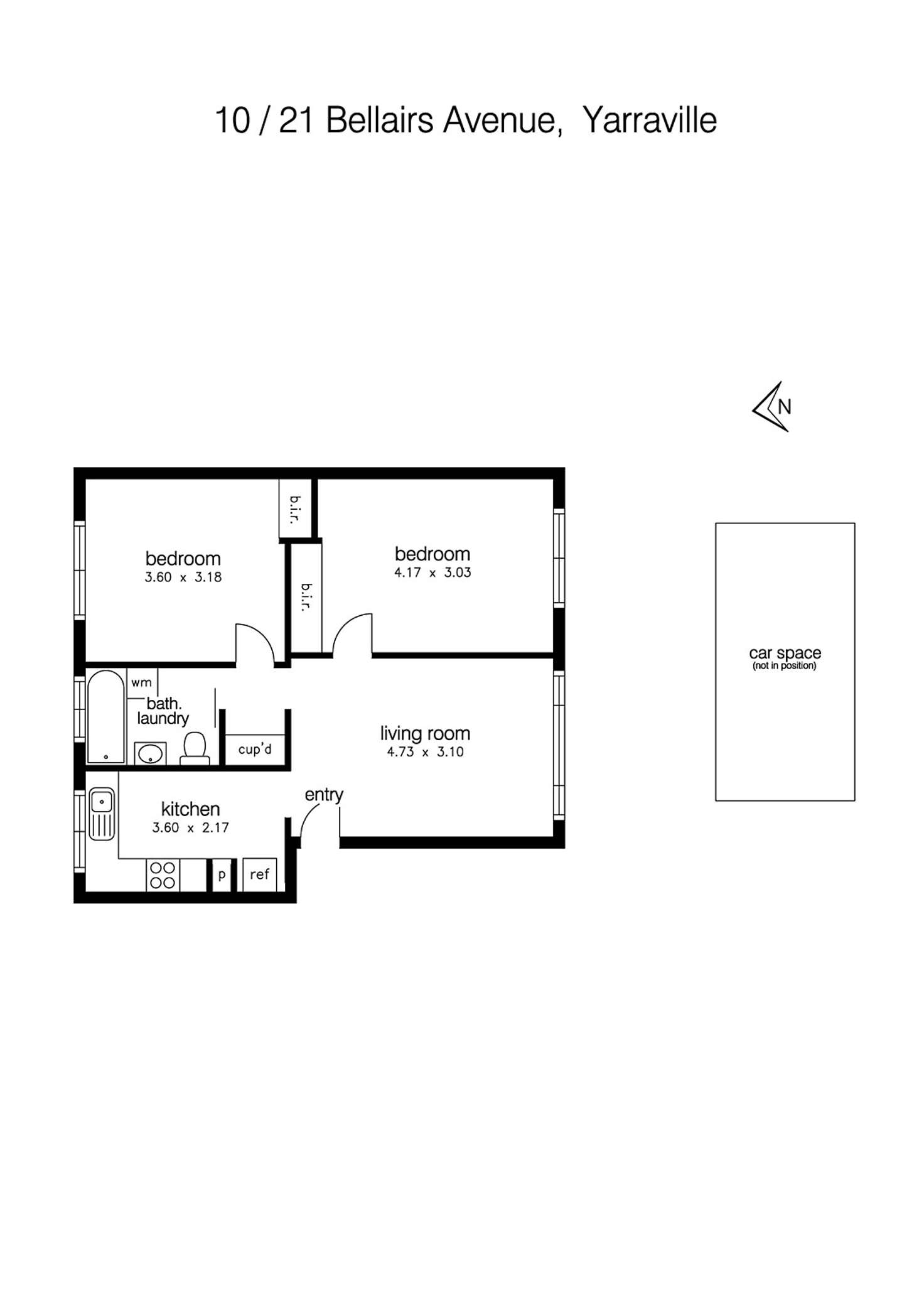 Floorplan of Homely apartment listing, 10/21 Bellairs Avenue, Seddon VIC 3011
