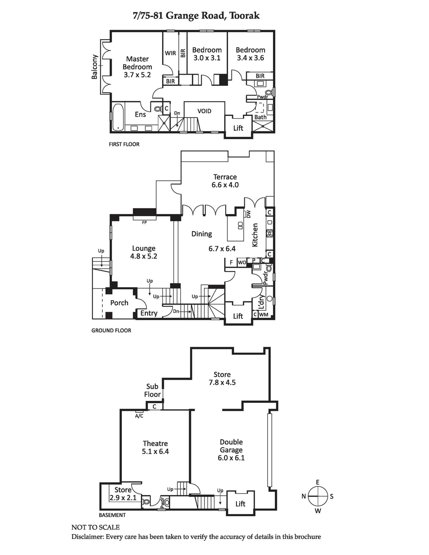 Floorplan of Homely townhouse listing, Townhouse 7/75-81 Grange Road, Toorak VIC 3142