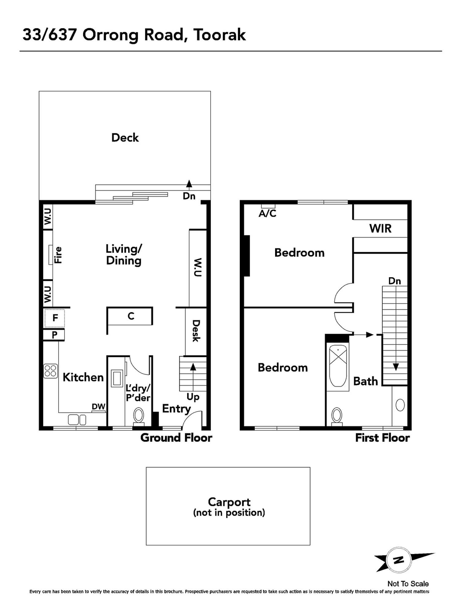 Floorplan of Homely townhouse listing, 33/637 Orrong Road, Toorak VIC 3142