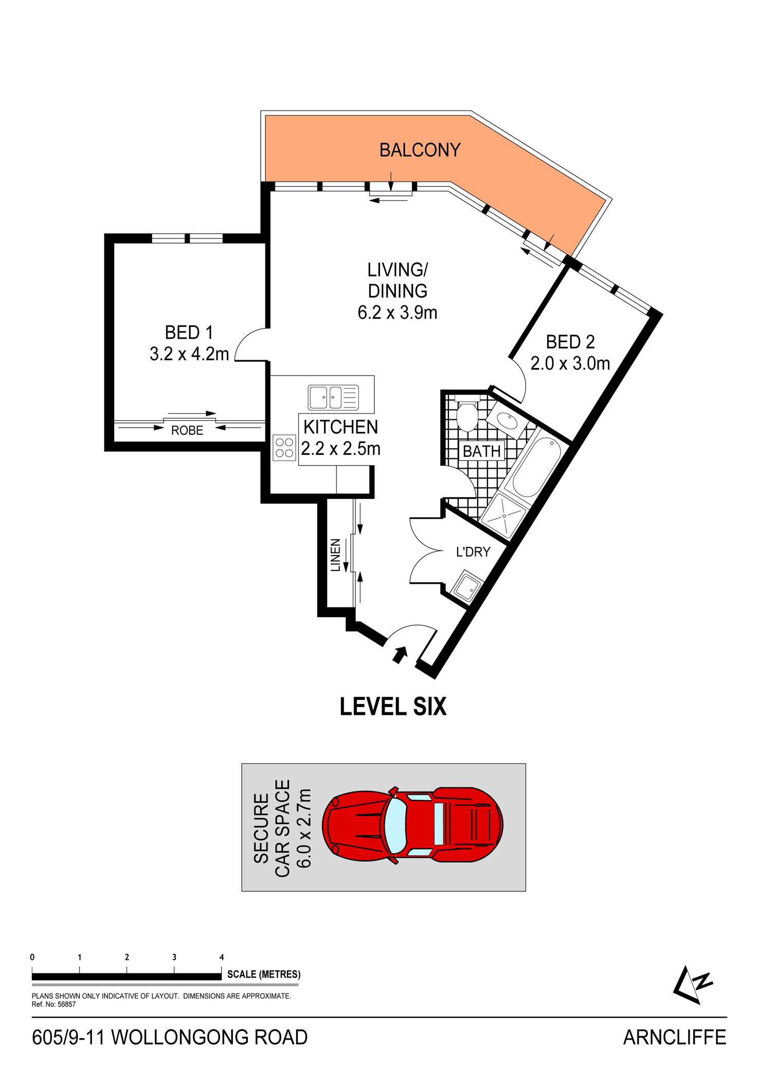 Floorplan of Homely apartment listing, 605/9-11 Wollongong Road, Arncliffe NSW 2205