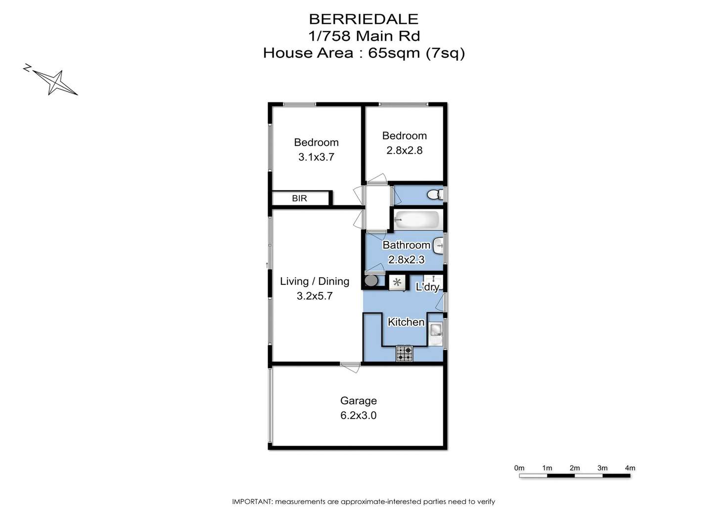 Floorplan of Homely apartment listing, 1/758 Main Road, Berriedale TAS 7011
