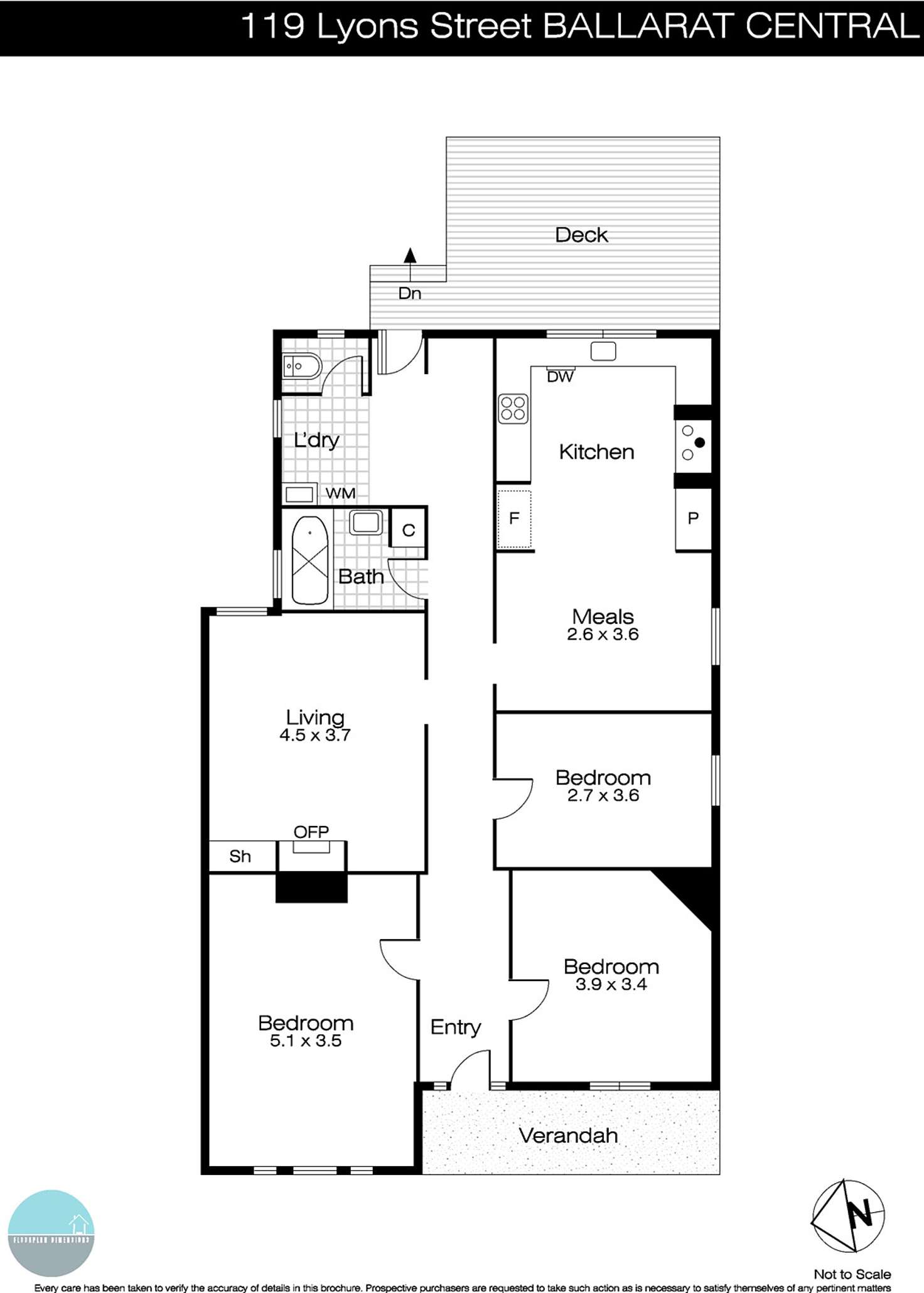 Floorplan of Homely house listing, 119 Lyons Street South, Ballarat Central VIC 3350