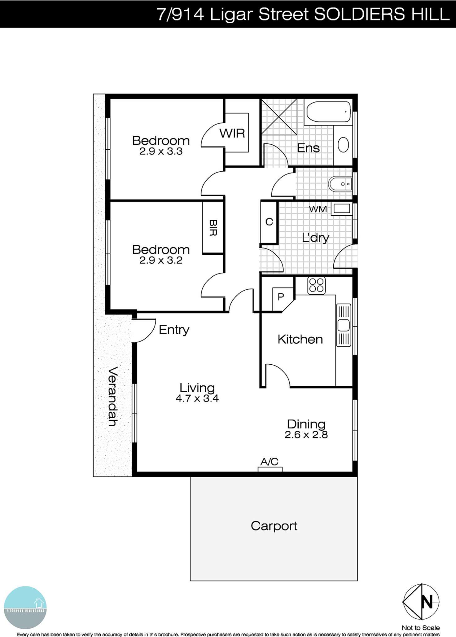 Floorplan of Homely house listing, 7/914 Ligar Street, Ballarat North VIC 3350