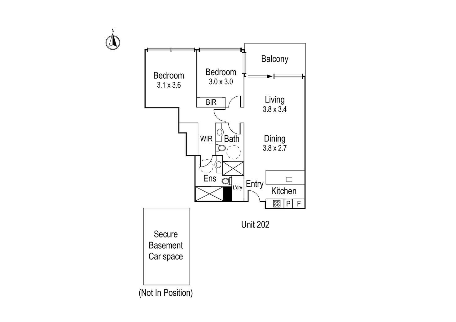 Floorplan of Homely apartment listing, 202/66A Yarra Street, Heidelberg VIC 3084