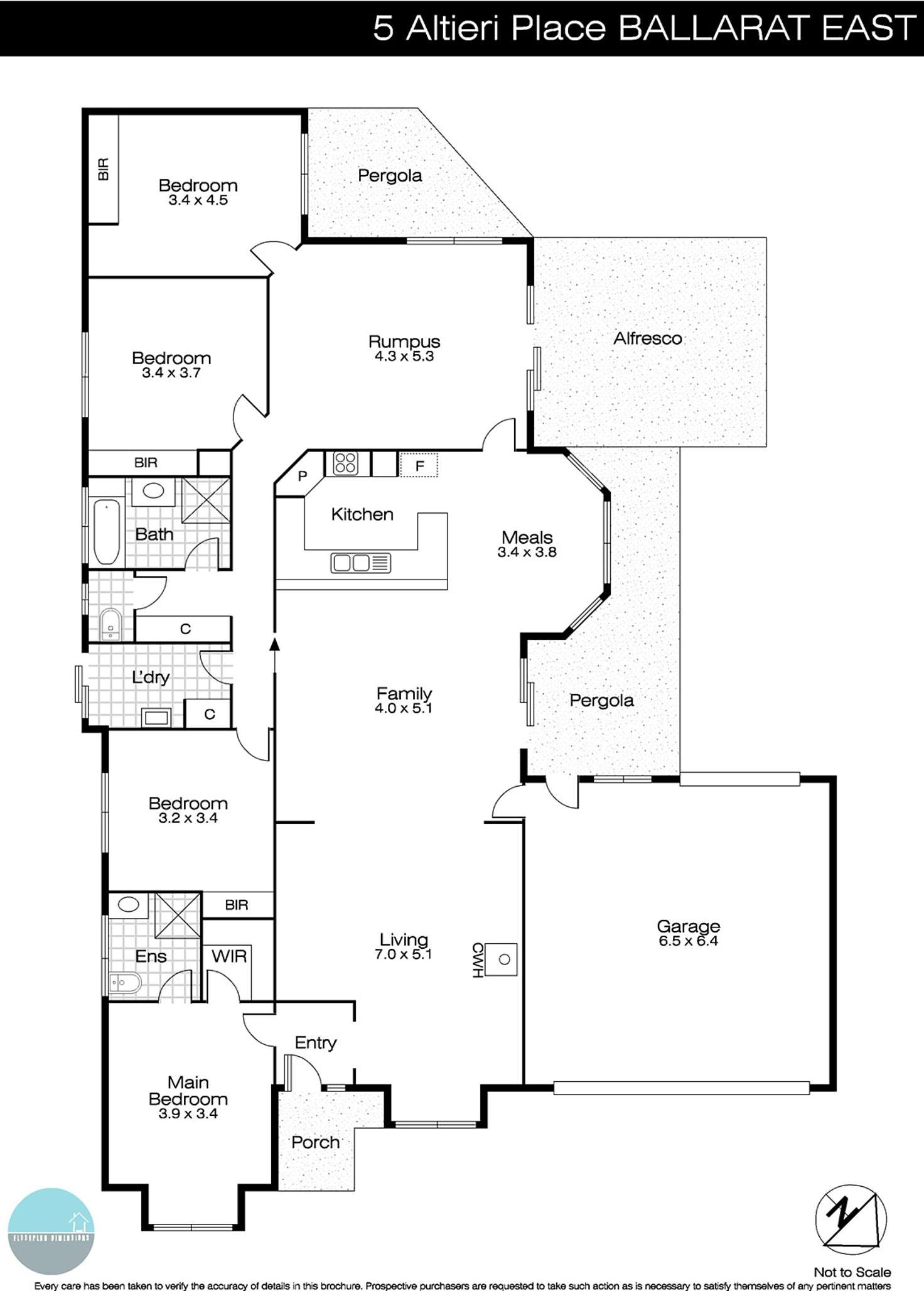 Floorplan of Homely house listing, 5 Altieri Place, Ballarat East VIC 3350