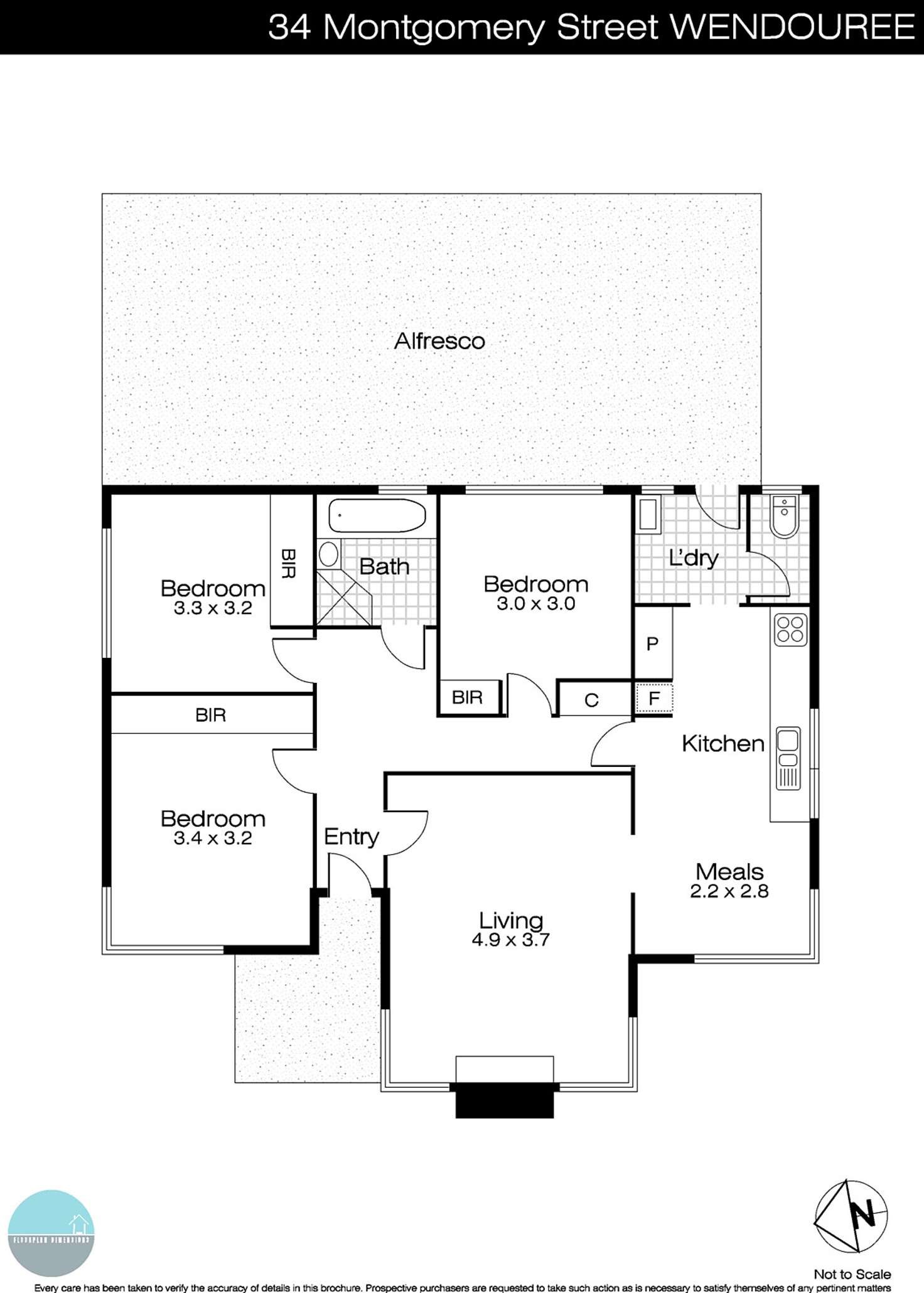 Floorplan of Homely house listing, 34 Montgomery Street, Wendouree VIC 3355