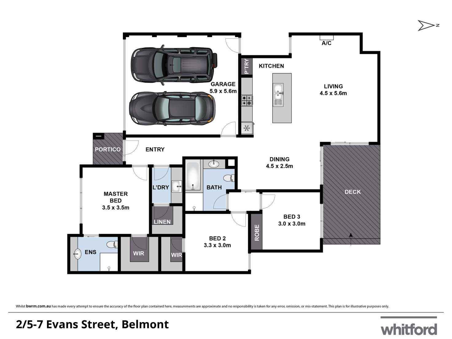 Floorplan of Homely townhouse listing, 2/5 Evans Street, Belmont VIC 3216