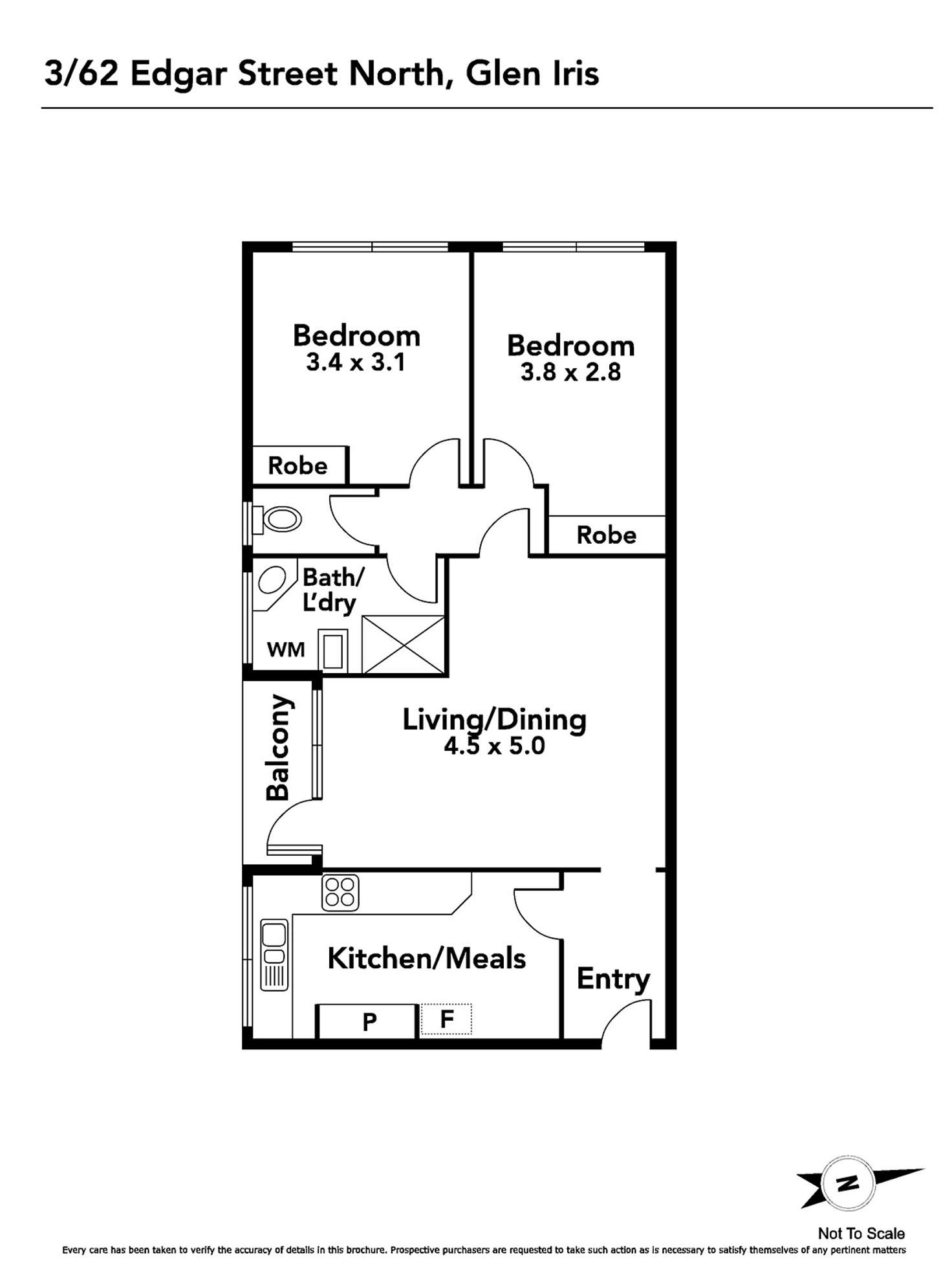 Floorplan of Homely apartment listing, 3/62 Edgar Street North, Glen Iris VIC 3146