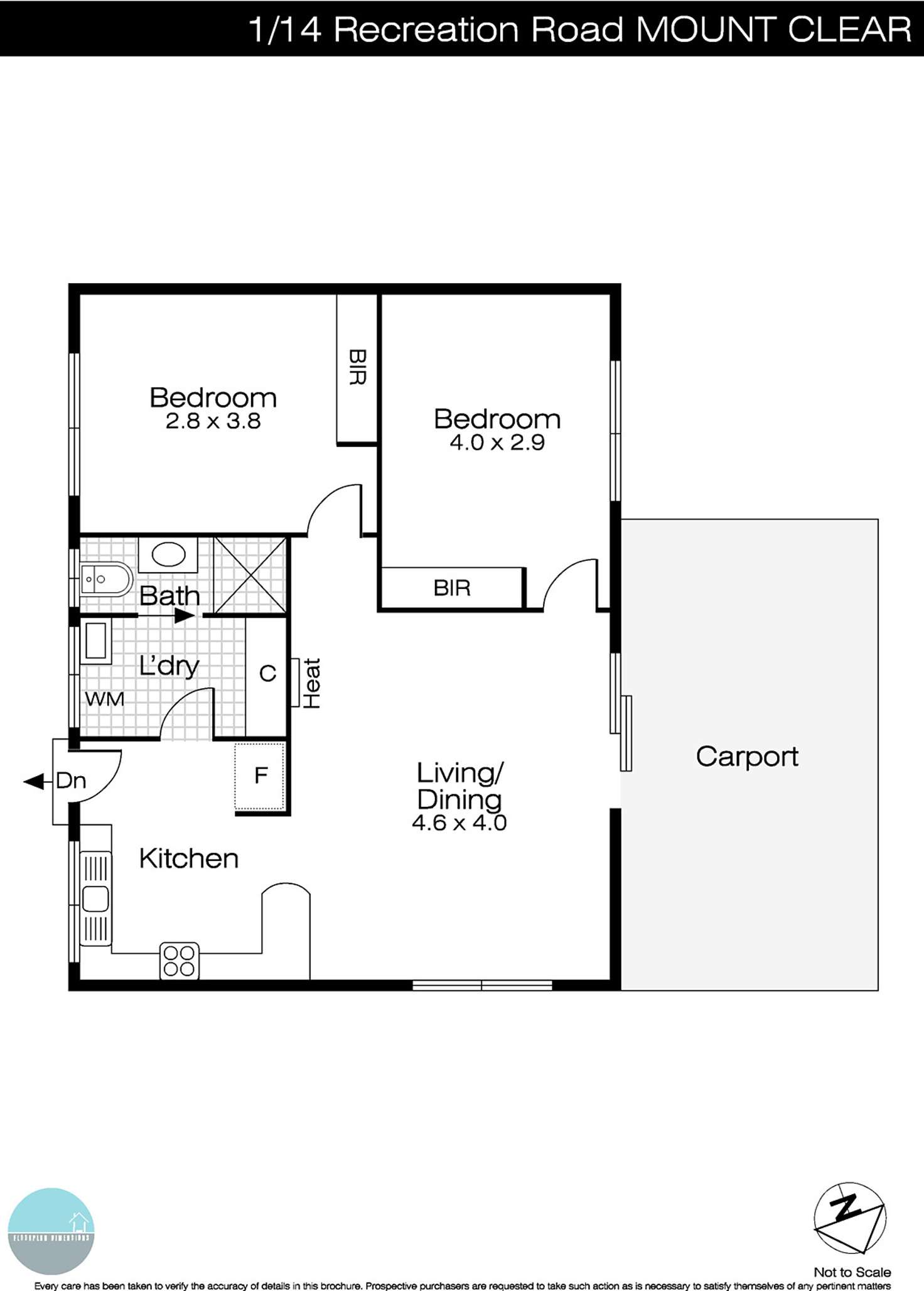 Floorplan of Homely unit listing, 1/14 Recreation Road, Mount Clear VIC 3350