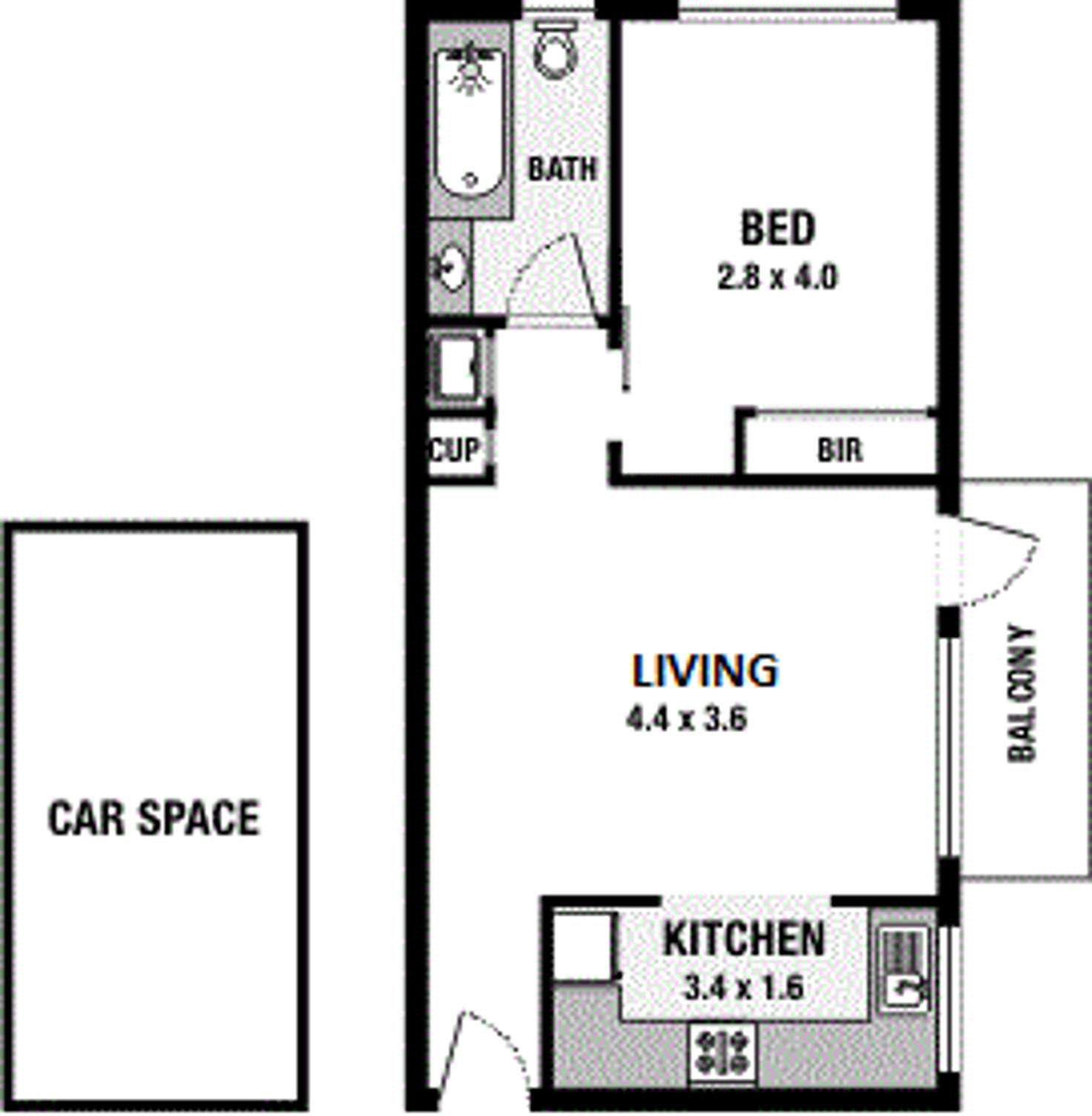 Floorplan of Homely apartment listing, 6/15 Rae Street, Fitzroy North VIC 3068