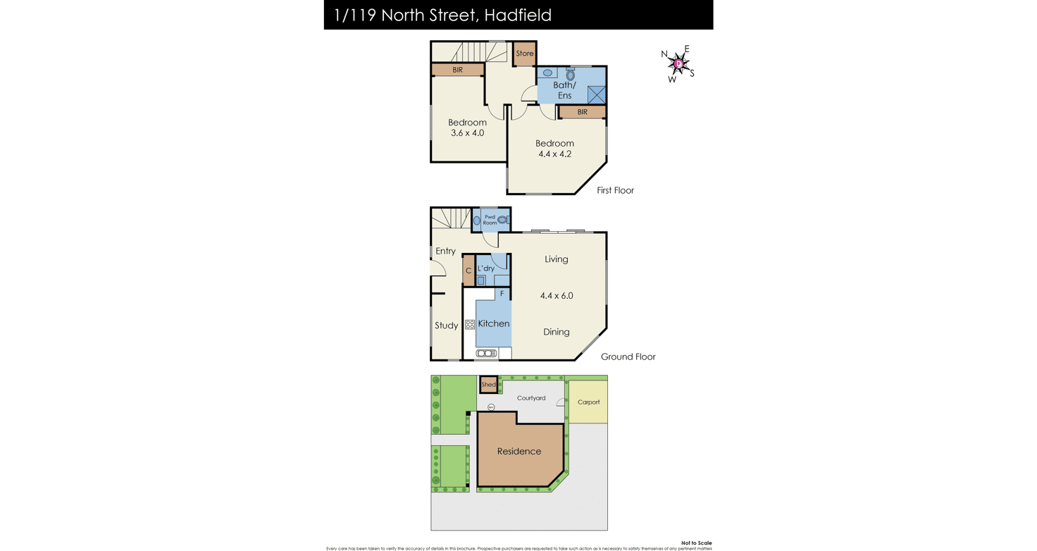 Floorplan of Homely townhouse listing, 1/119 North Street, Hadfield VIC 3046