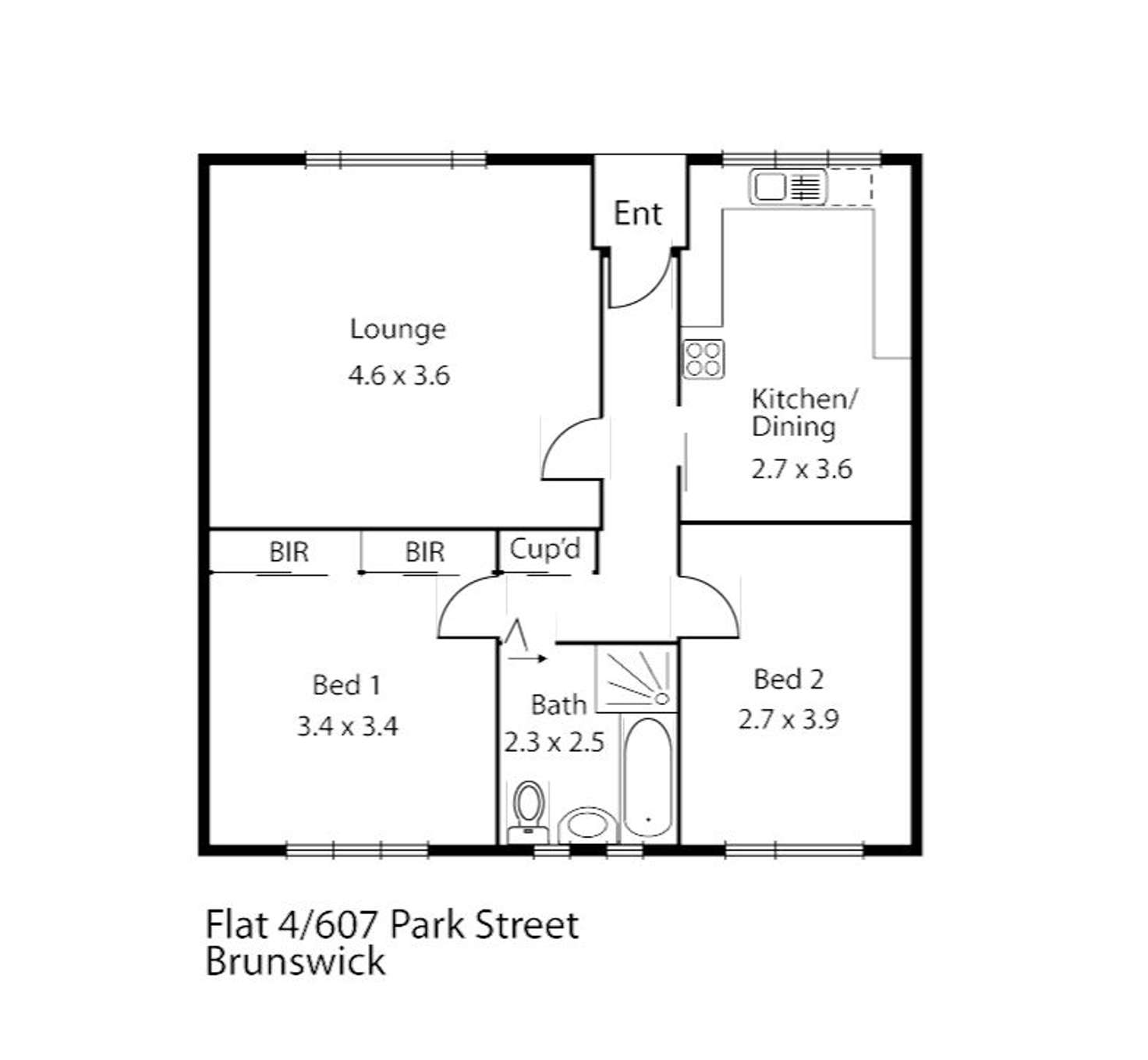 Floorplan of Homely apartment listing, 4/607 Park Street, Brunswick VIC 3056