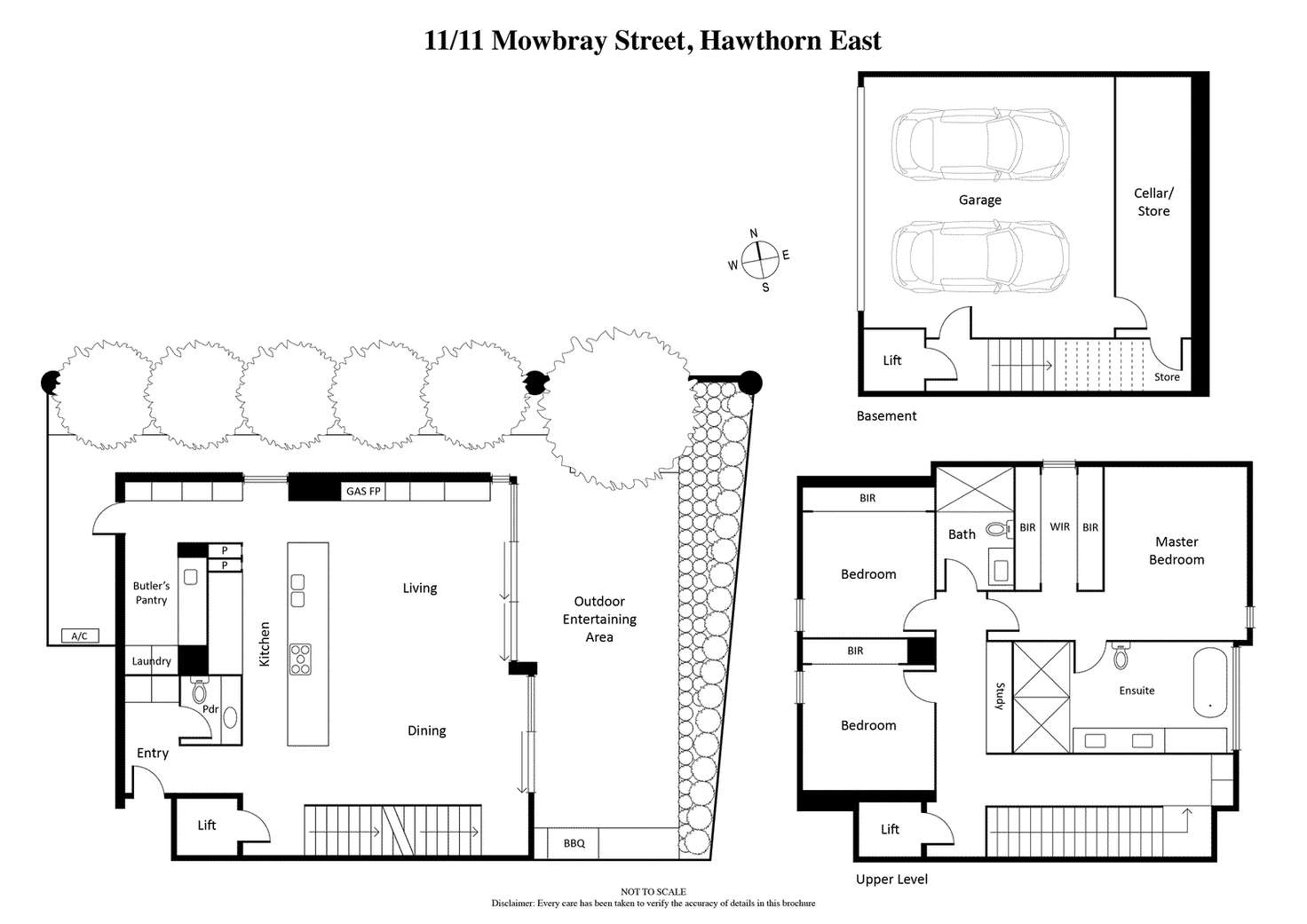 Floorplan of Homely townhouse listing, 11/11 Mowbray Street, Hawthorn East VIC 3123