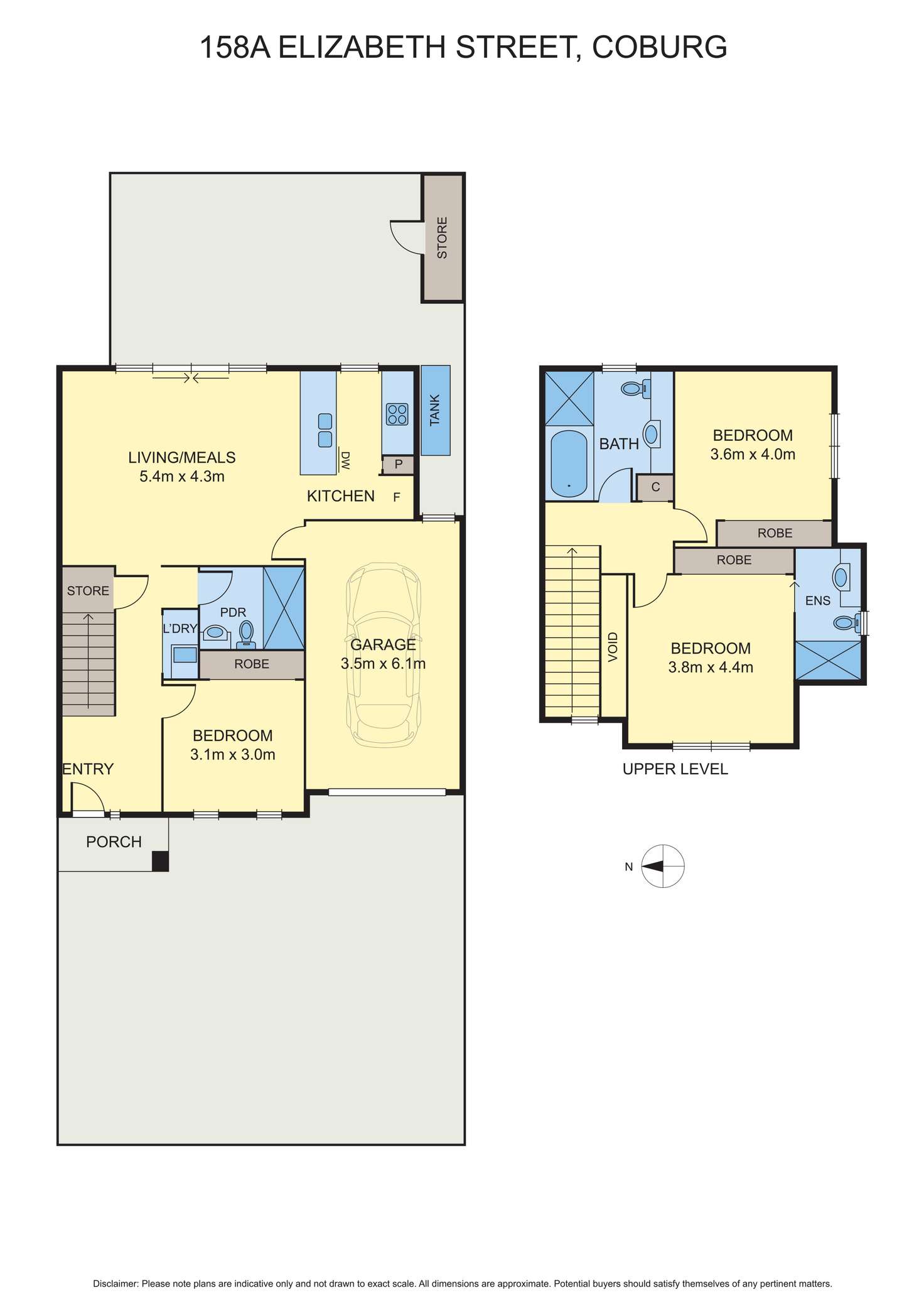 Floorplan of Homely townhouse listing, 158A Elizabeth Street, Coburg North VIC 3058