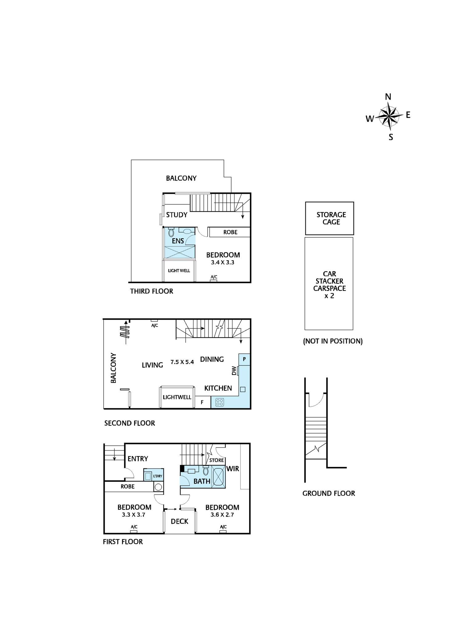 Floorplan of Homely townhouse listing, 9 Little Wellington Street, Collingwood VIC 3066