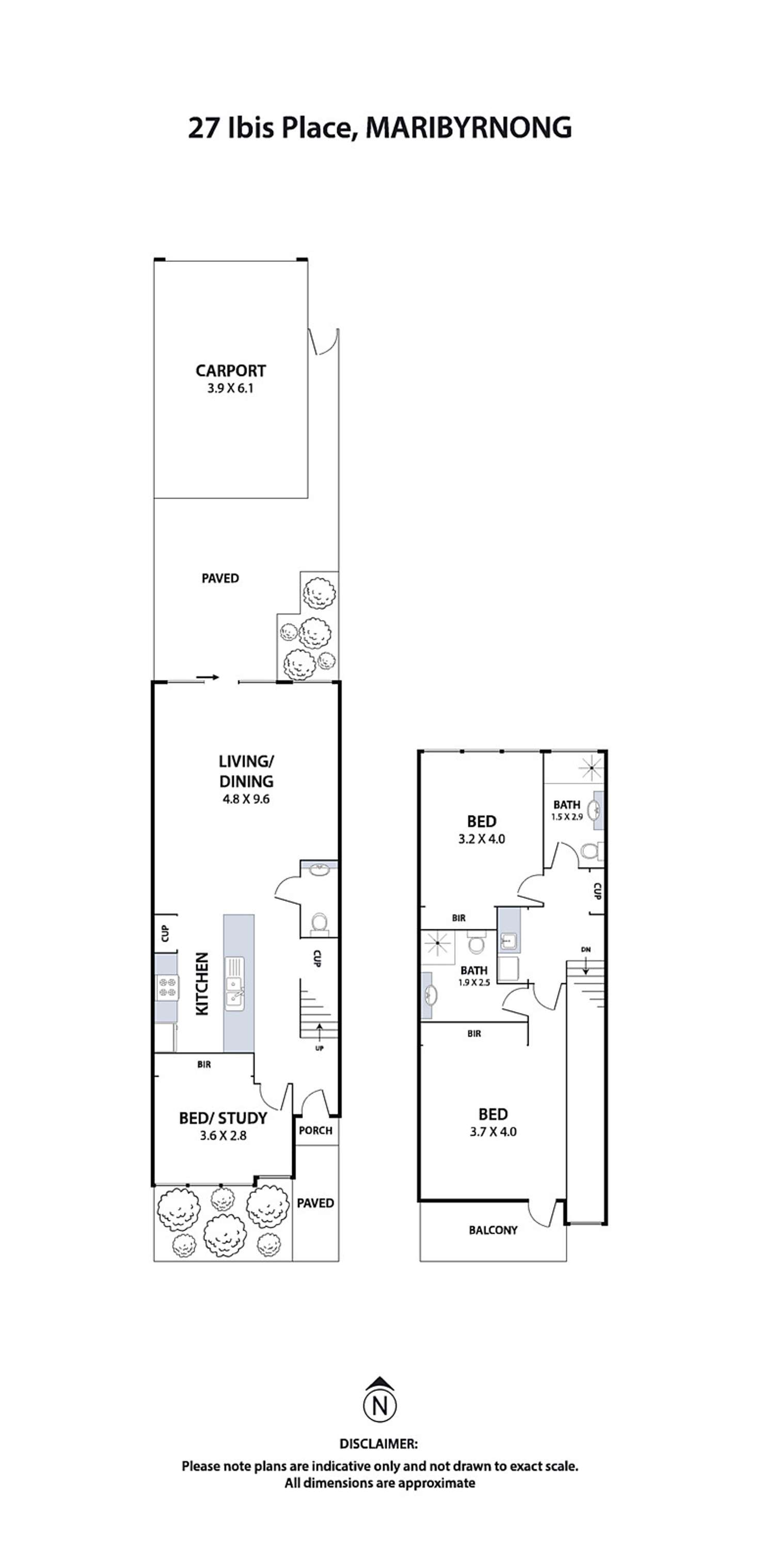 Floorplan of Homely townhouse listing, 27 Ibis Place, Maribyrnong VIC 3032