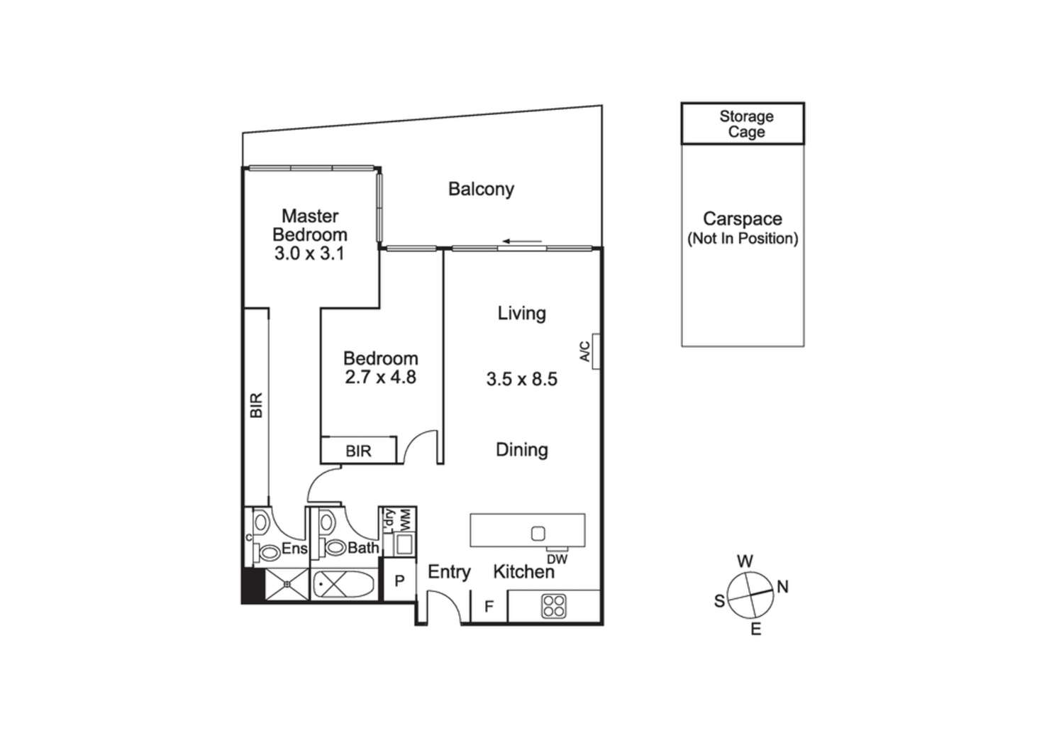 Floorplan of Homely apartment listing, B304/609 Victoria Street, Abbotsford VIC 3067