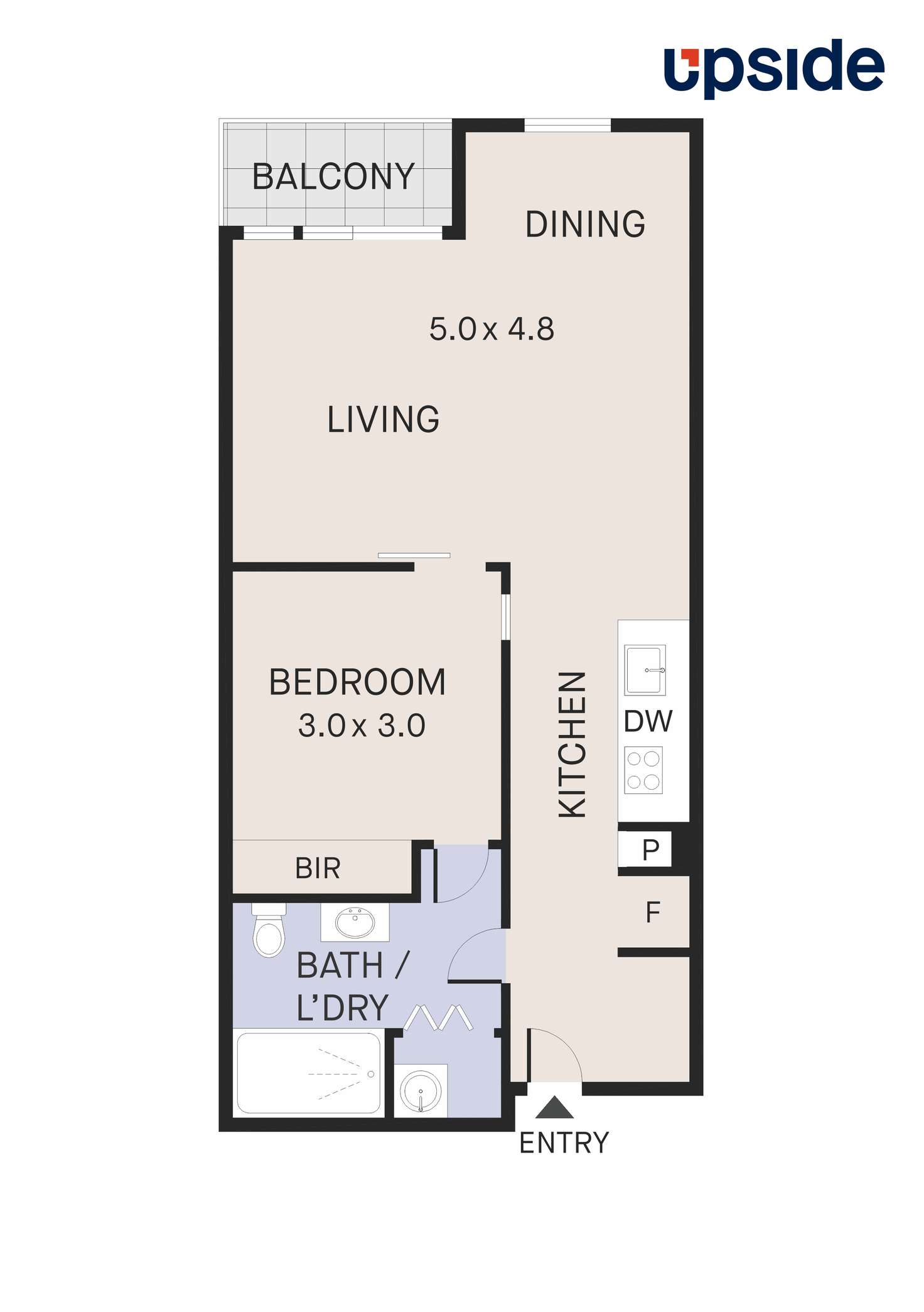 Floorplan of Homely unit listing, 412/838 Bourke Street, Docklands VIC 3008