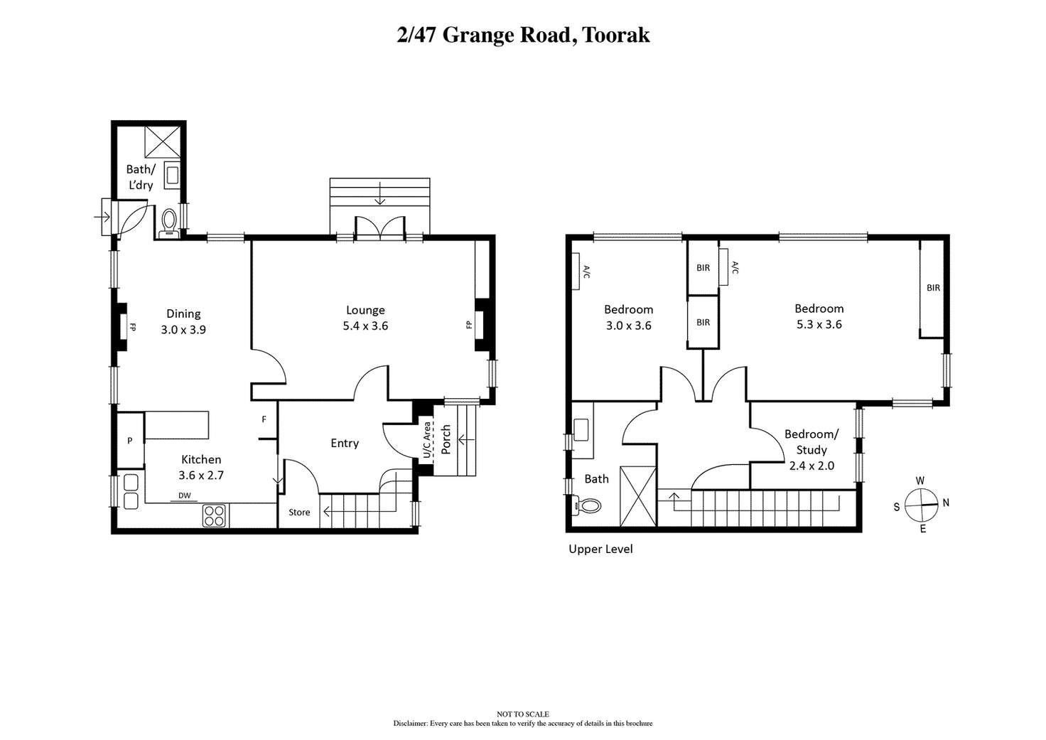 Floorplan of Homely townhouse listing, 2/47 Grange Road, Toorak VIC 3142