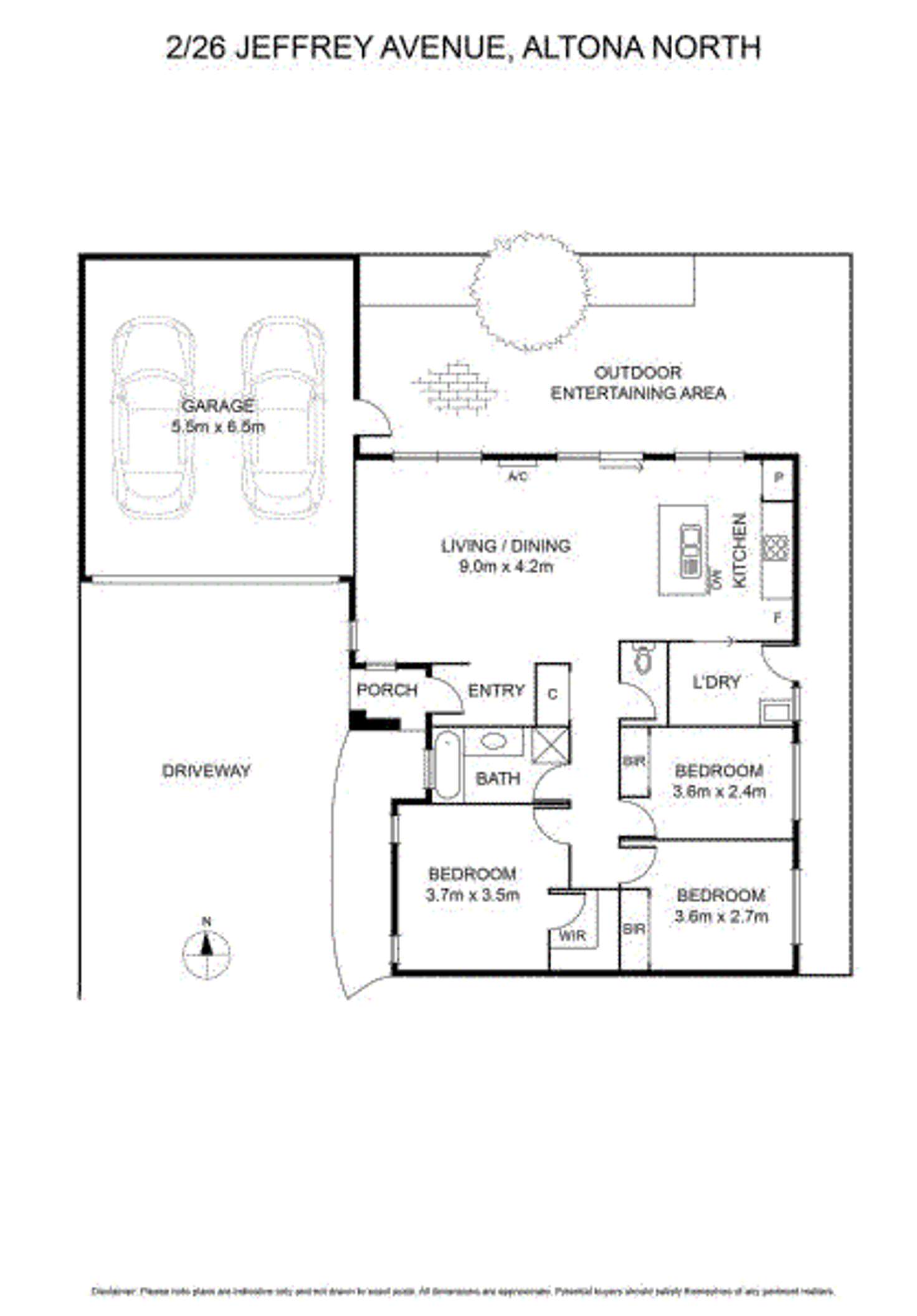 Floorplan of Homely unit listing, 2/26 Jeffrey Avenue, Altona North VIC 3025