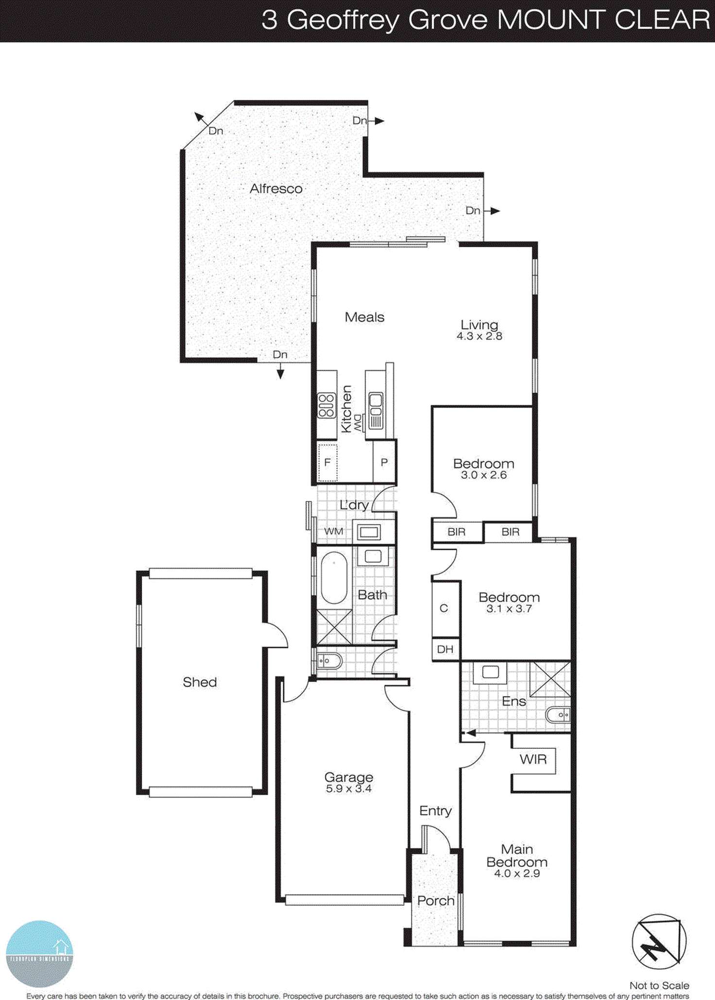 Floorplan of Homely house listing, 3 Geoffrey Grove, Mount Clear VIC 3350