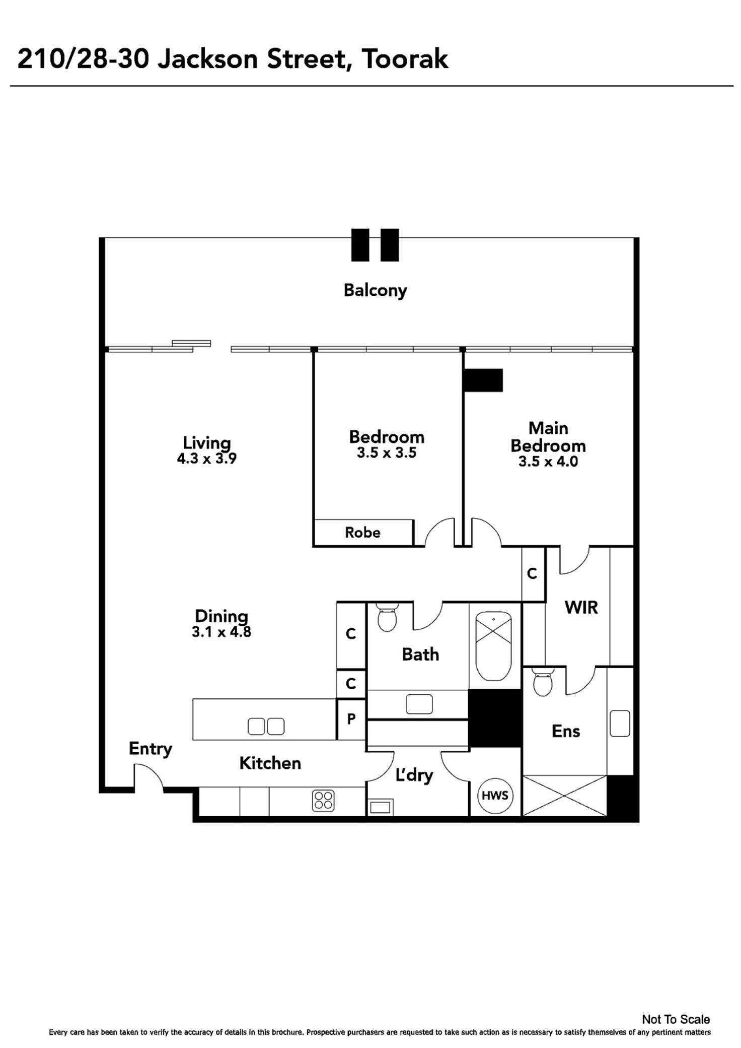 Floorplan of Homely apartment listing, 210/28-30 Jackson Street, Toorak VIC 3142