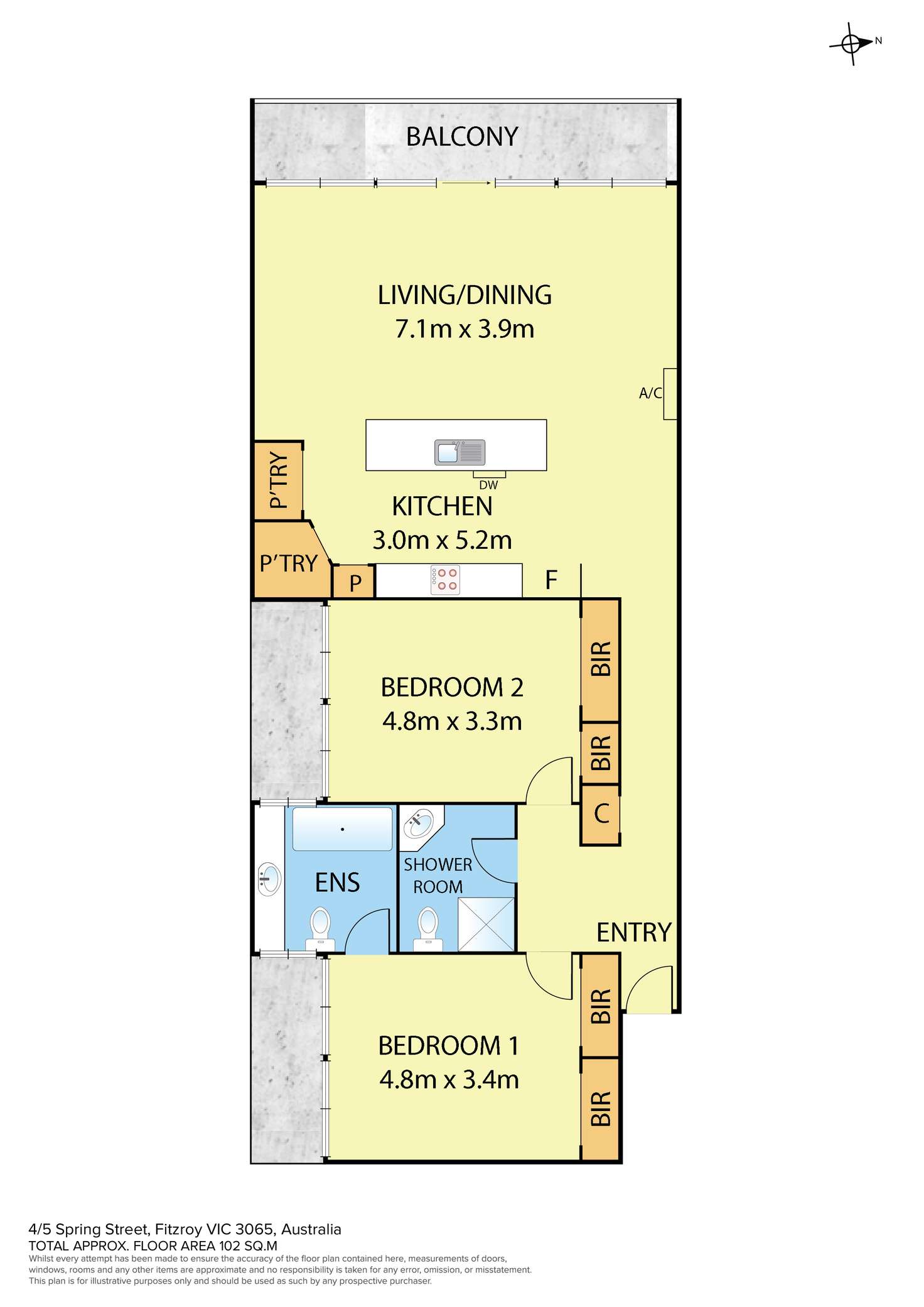 Floorplan of Homely apartment listing, 4/5 Spring Street, Fitzroy VIC 3065