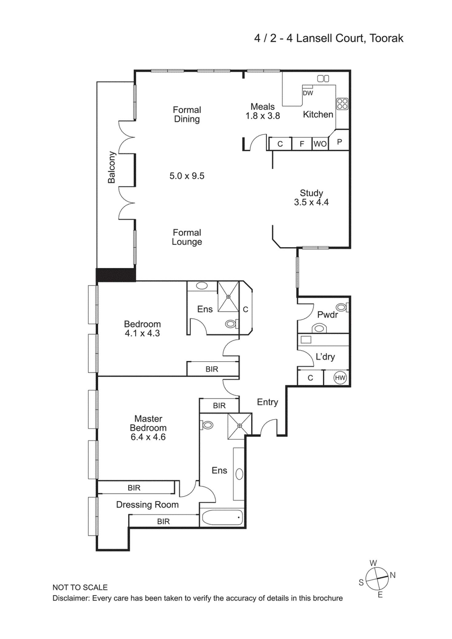 Floorplan of Homely apartment listing, Apartment 4/2-4 Lansell Court, Toorak VIC 3142