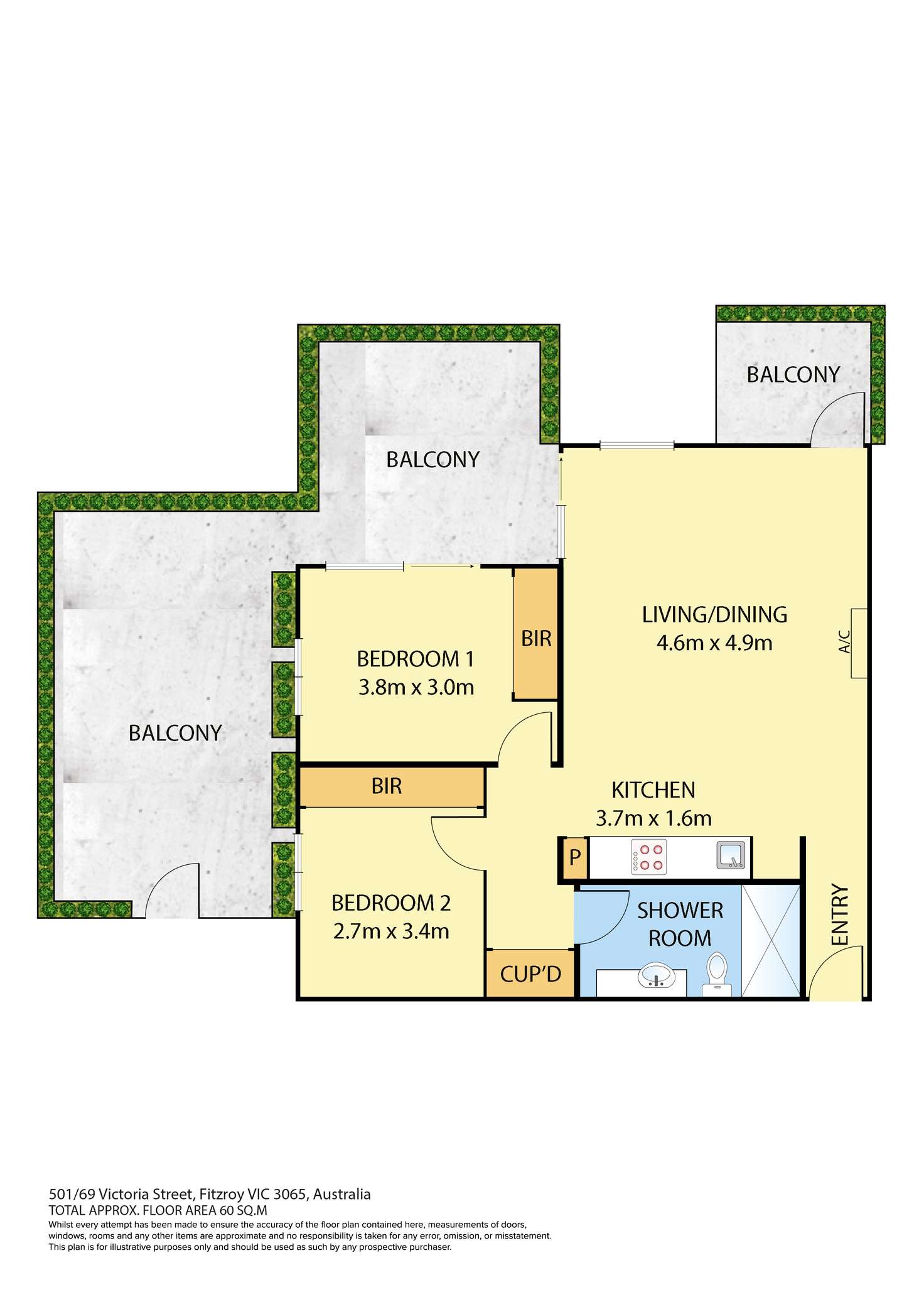 Floorplan of Homely apartment listing, 501/69 Victoria Street, Fitzroy VIC 3065