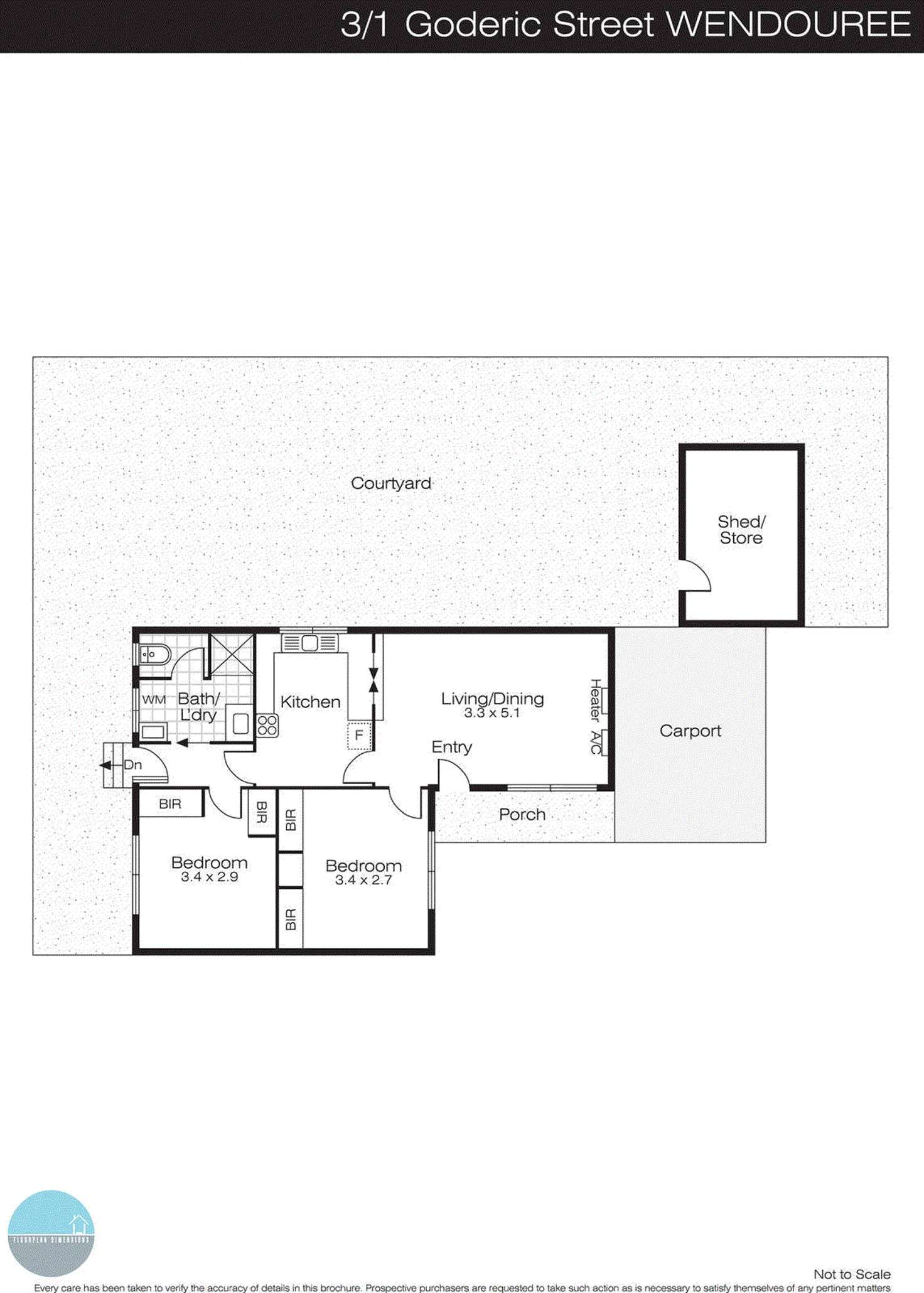 Floorplan of Homely unit listing, 3/1 Goderic Street, Wendouree VIC 3355