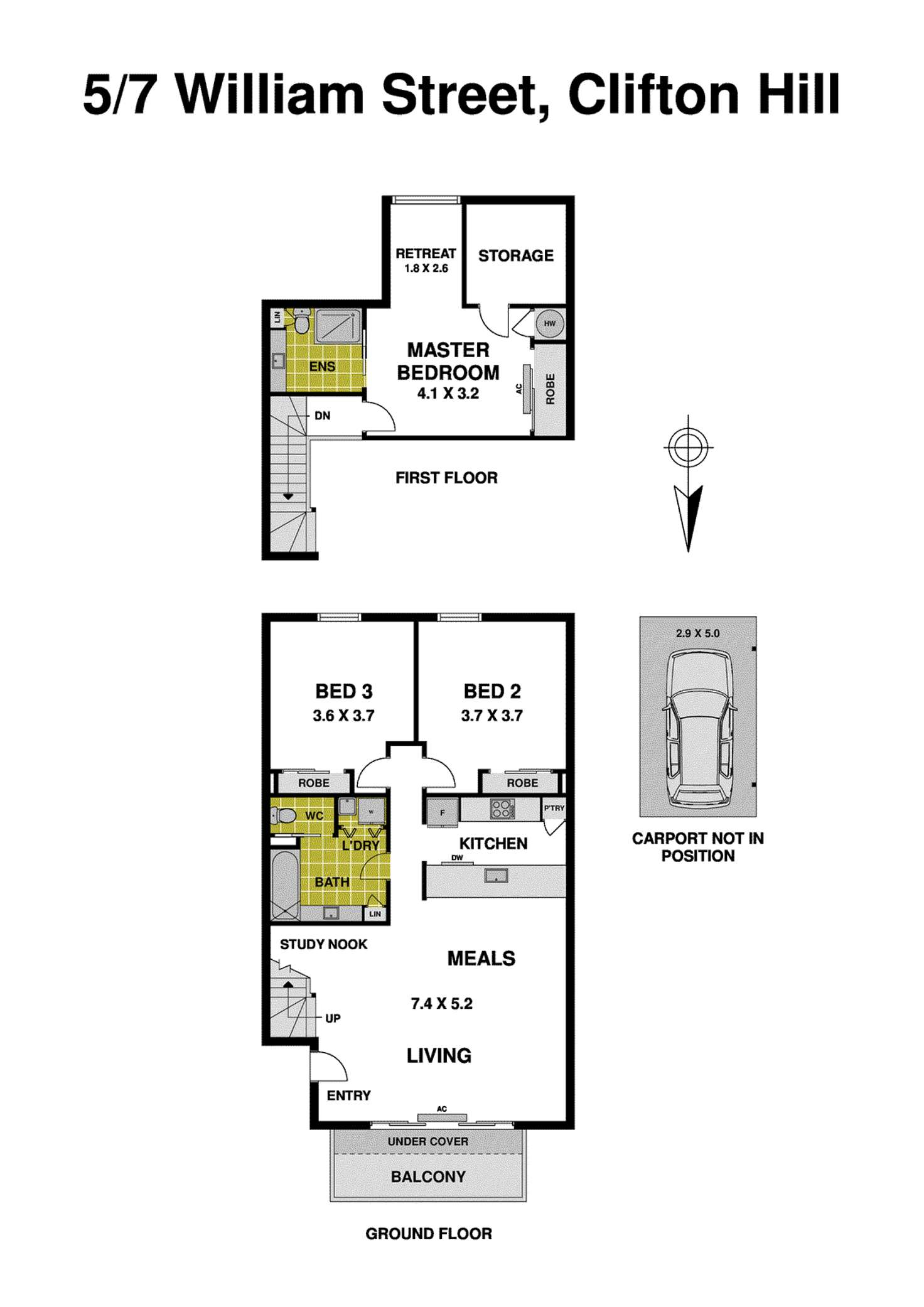 Floorplan of Homely townhouse listing, 5/7 William Street, Clifton Hill VIC 3068