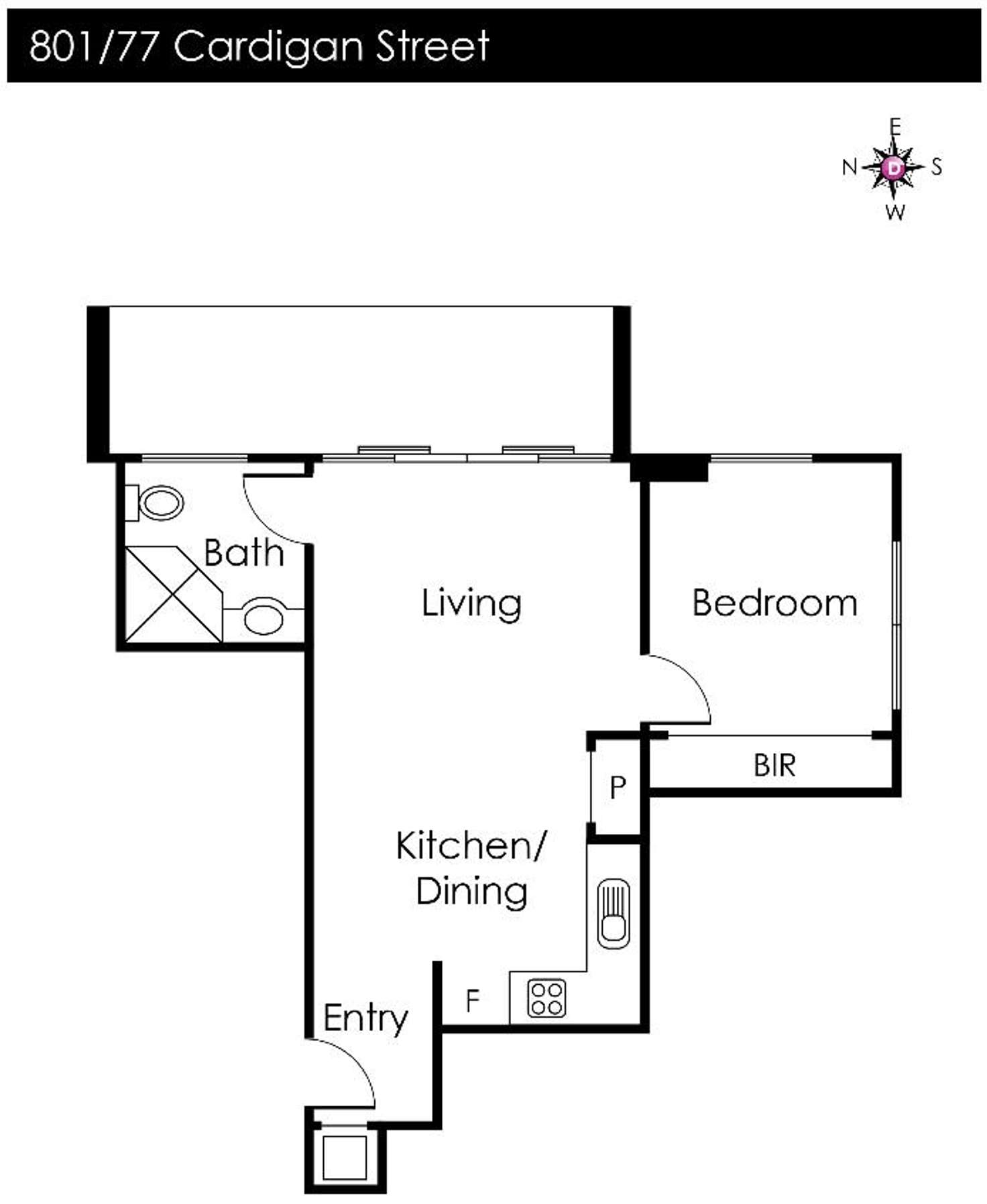 Floorplan of Homely apartment listing, 801/77 Cardigan Street, Carlton VIC 3053
