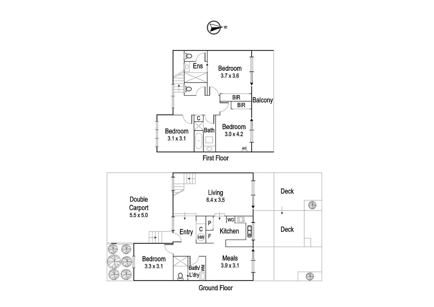 Floorplan of Homely townhouse listing, 2/89 Rosanna Road, Heidelberg VIC 3084