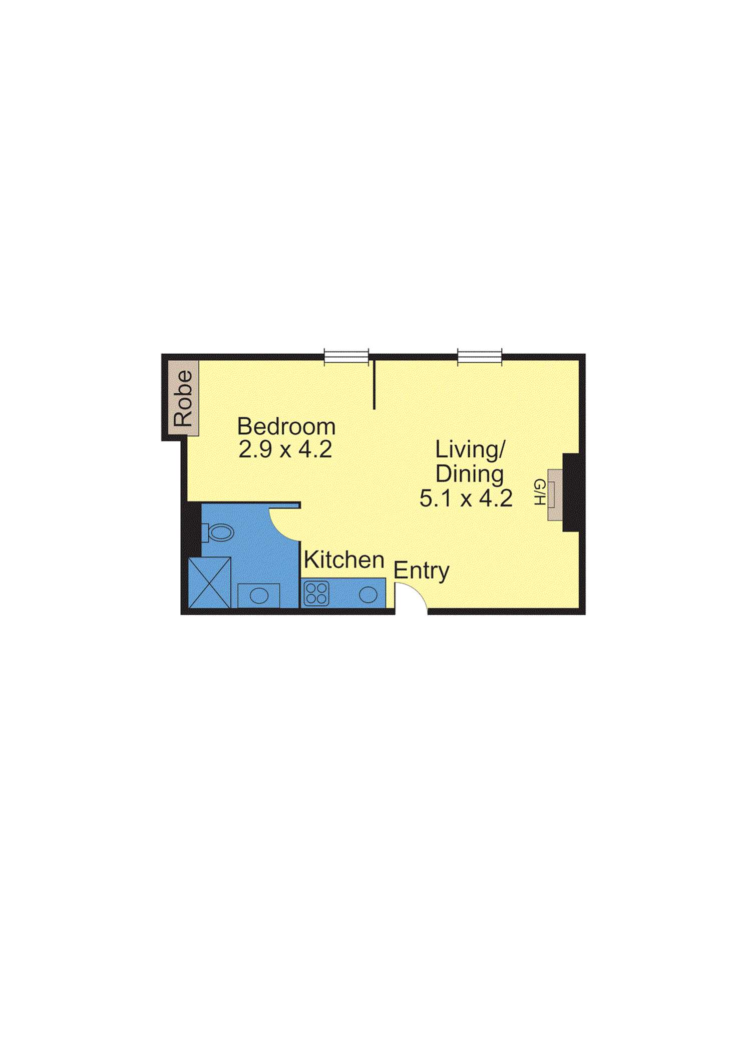 Floorplan of Homely apartment listing, 208/129 Fitzroy Street, St Kilda VIC 3182