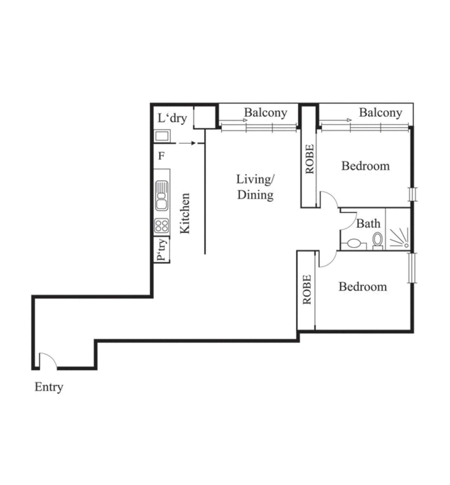 Floorplan of Homely apartment listing, 13/85 Rouse Street, Port Melbourne VIC 3207