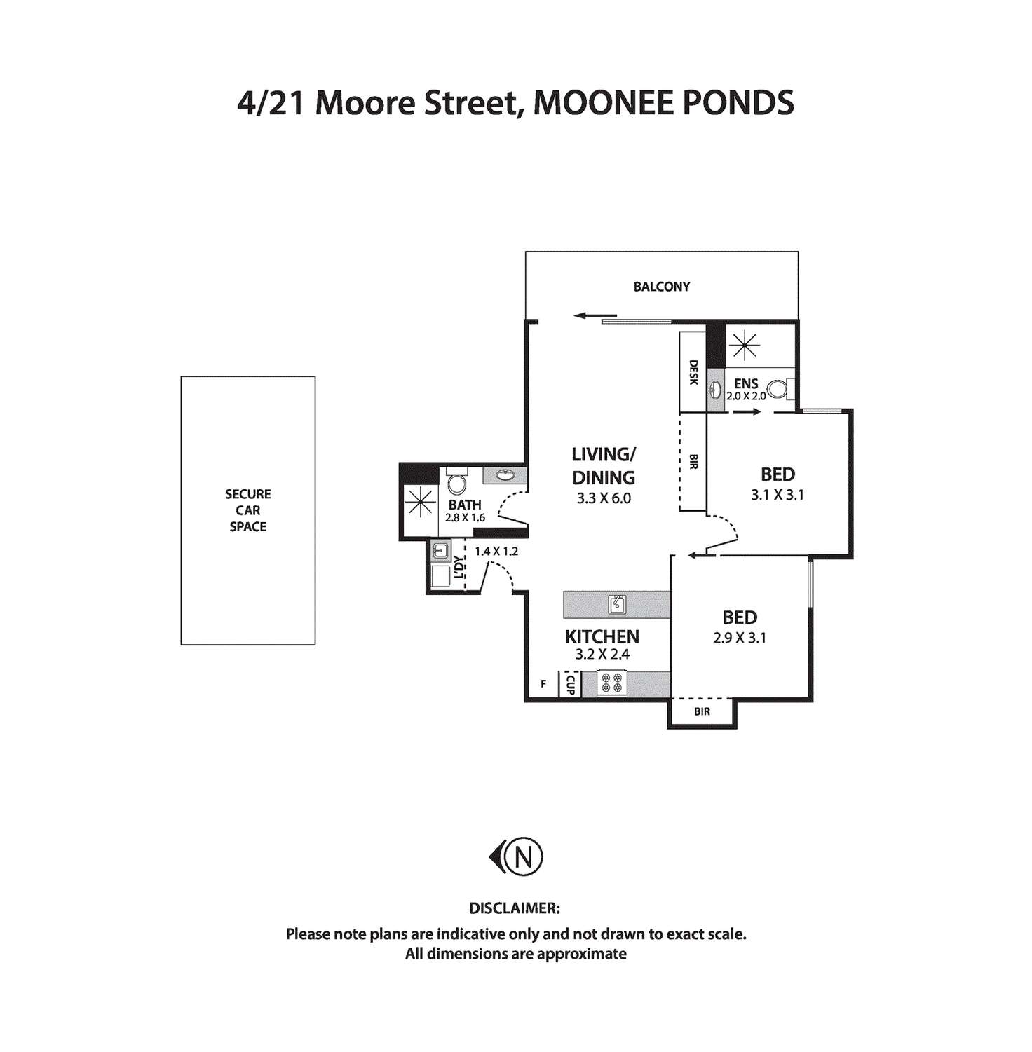 Floorplan of Homely apartment listing, 4/21 Moore Street, Moonee Ponds VIC 3039