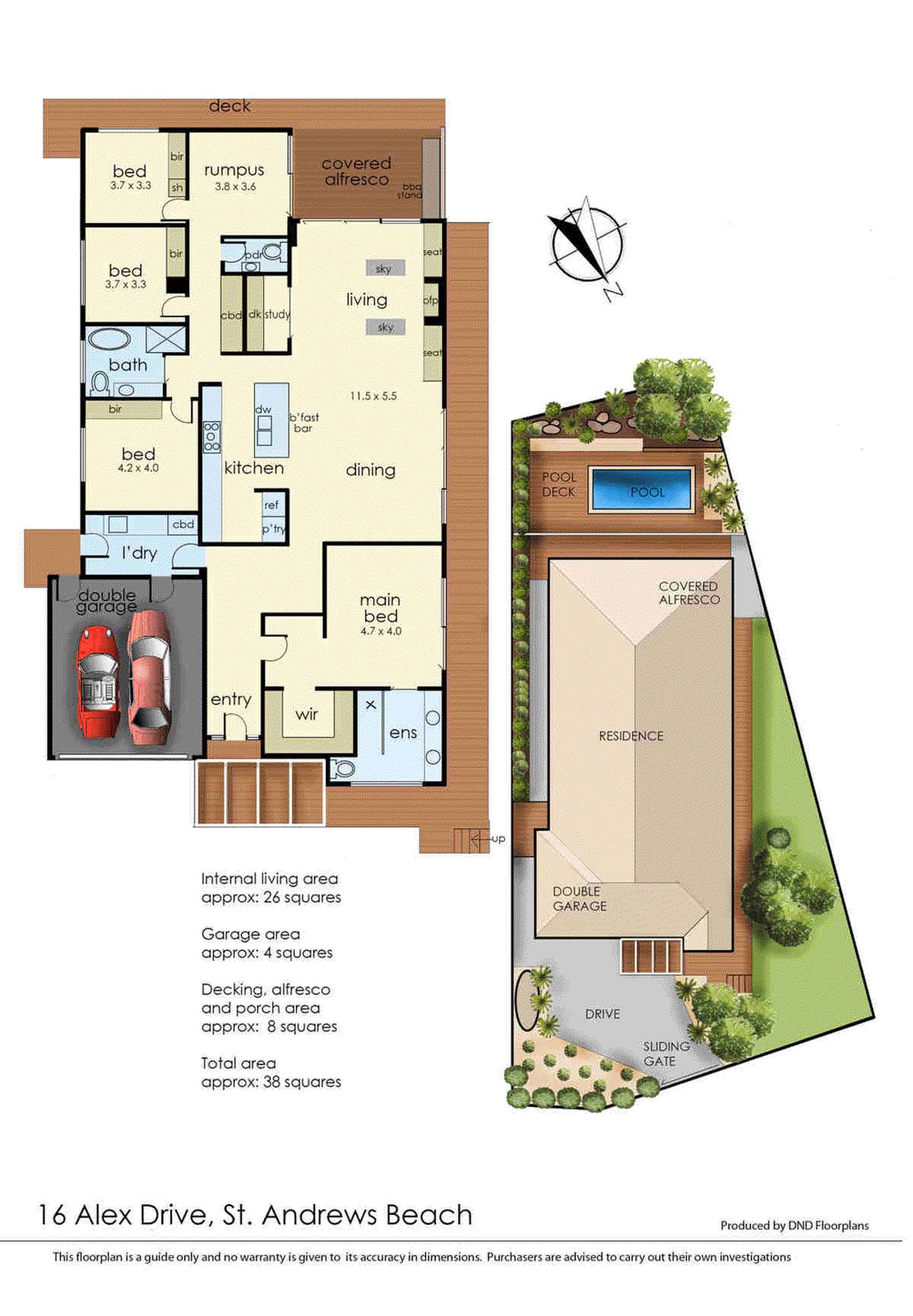 Floorplan of Homely house listing, 16 Alex Drive, St Andrews Beach VIC 3941