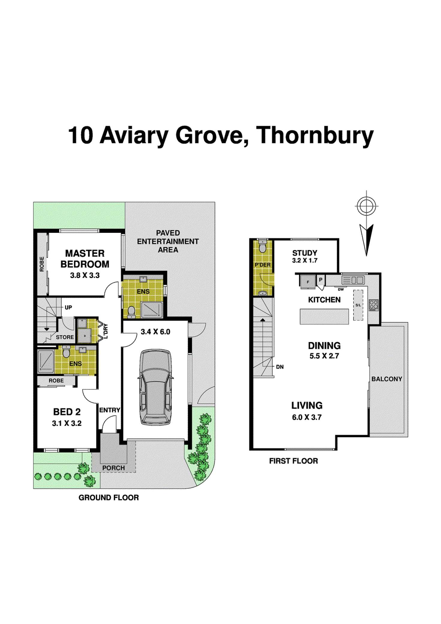 Floorplan of Homely townhouse listing, 10 Aviary Grove, Thornbury VIC 3071